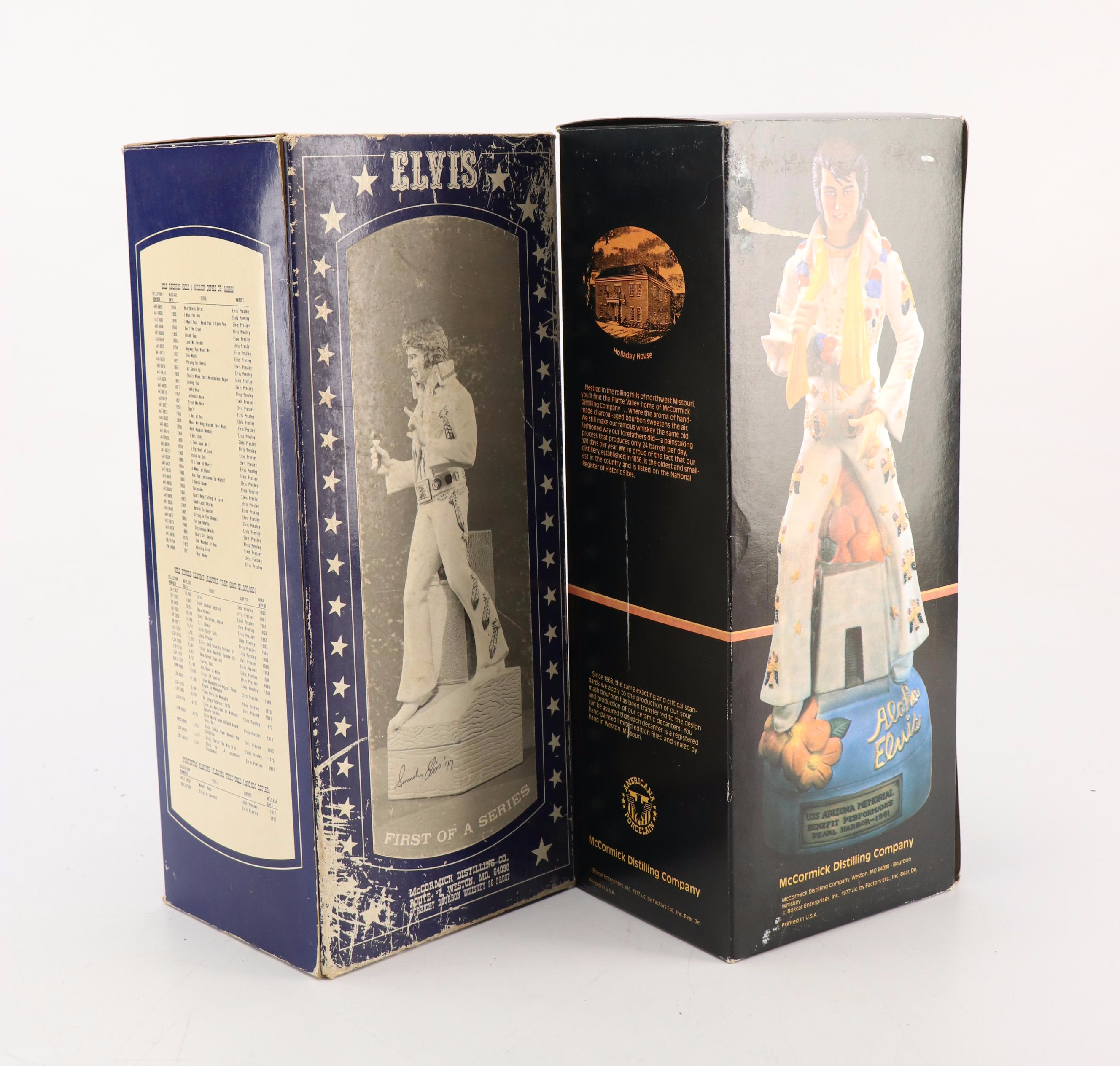 McCormick Elvis Presley Decanters with Collectors Plates and Other Décor