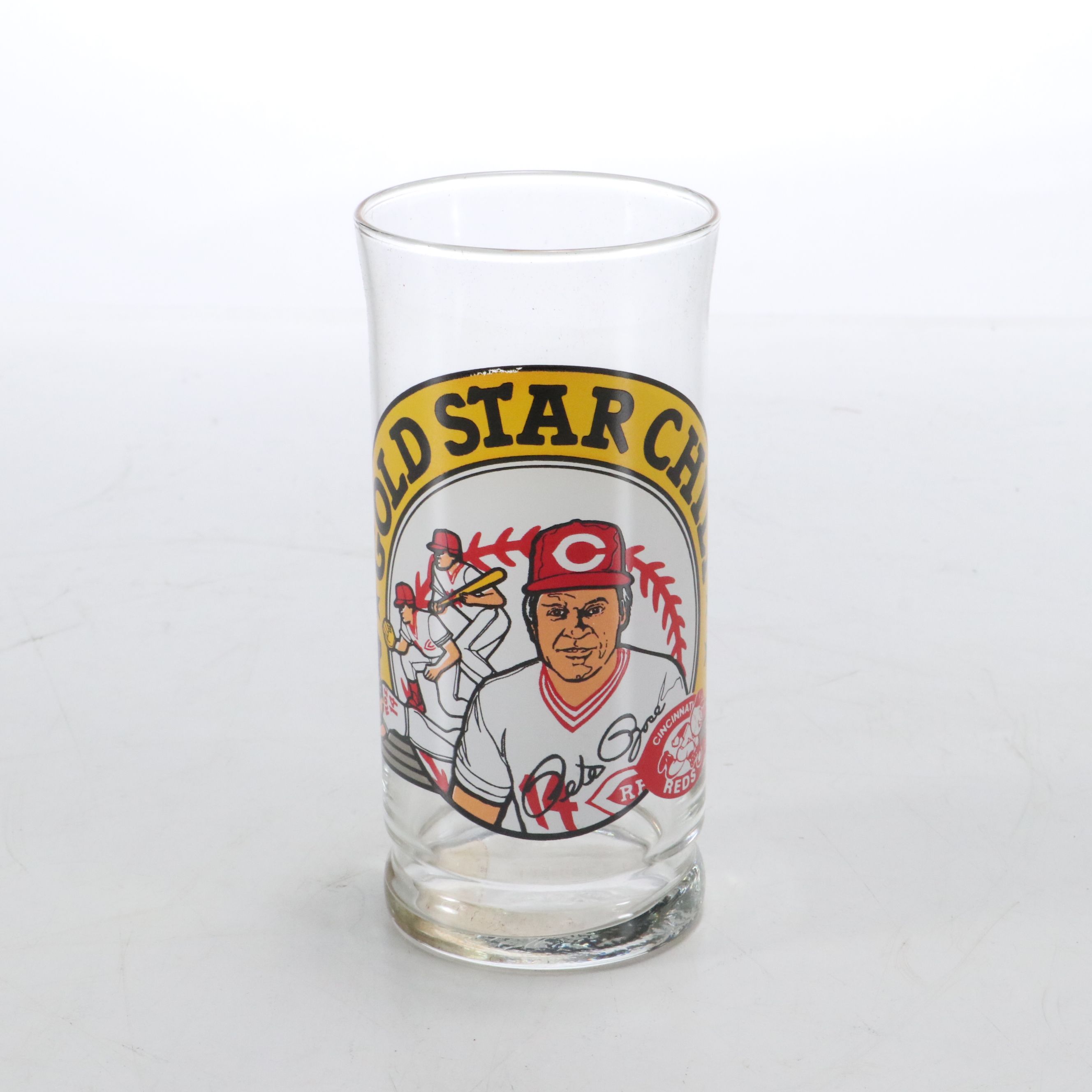 Libbey Glass Gold Star Chili Cincinnati Reds Pete Rose Commemorative Tumblers