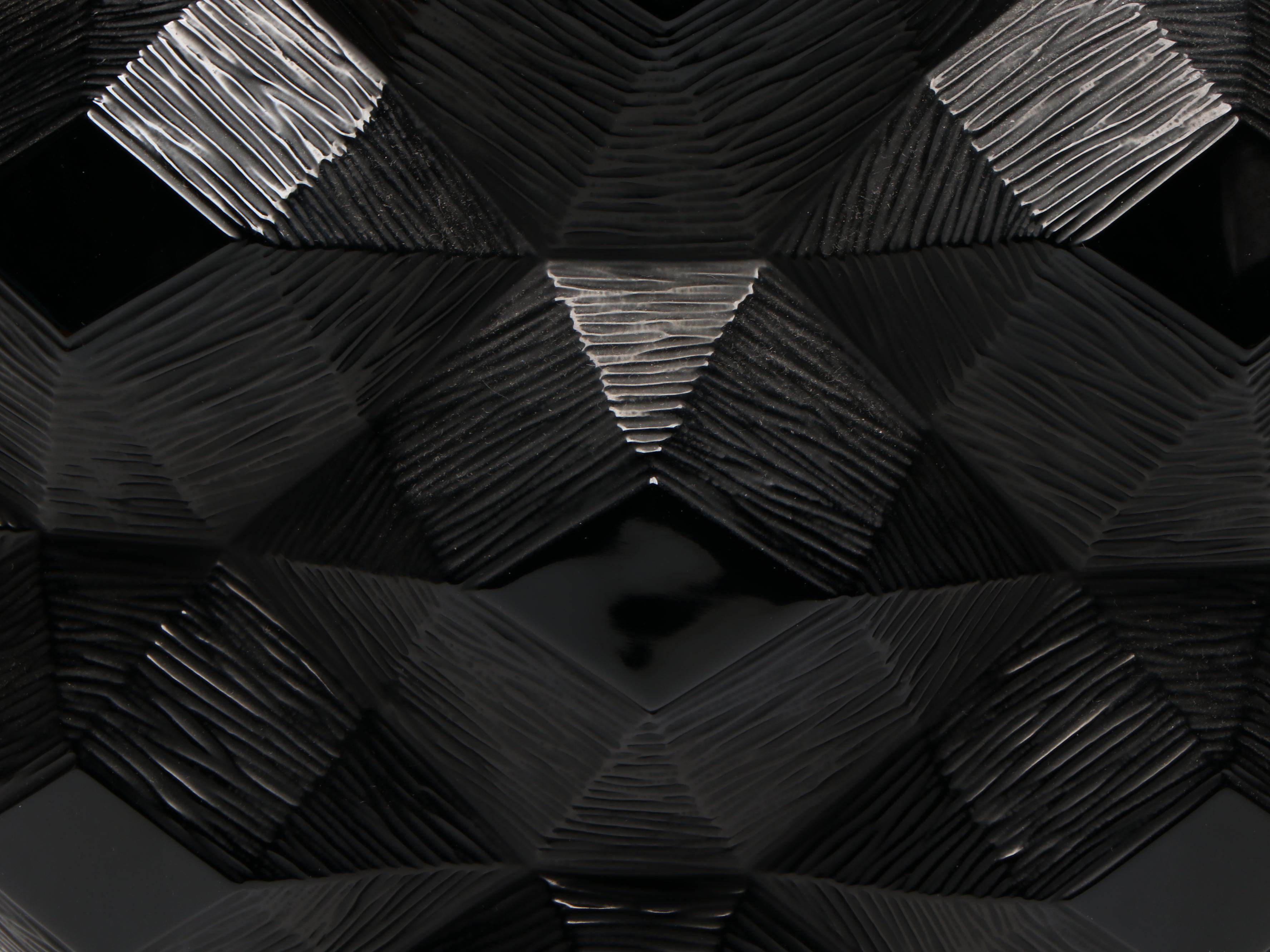 Lalique Limited Edition "Tortue" Noire Crystal Vase