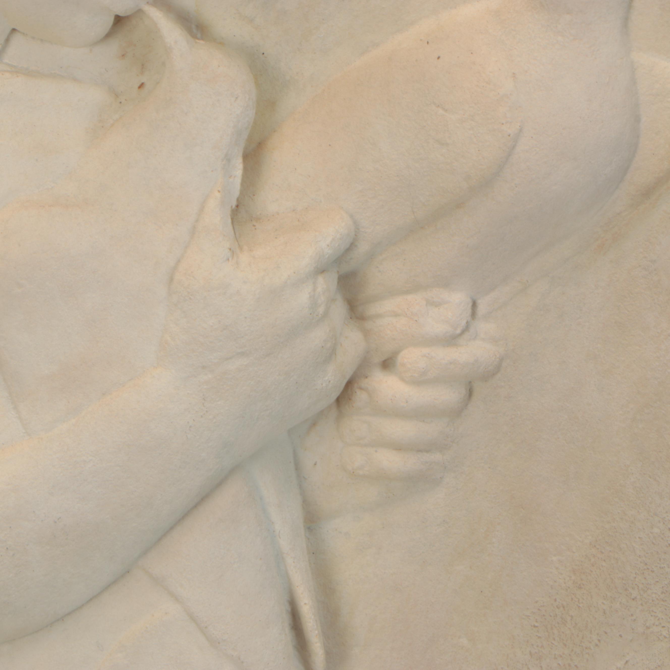 Classical Replica Greek Grave Stele of Young Girl Holding Dove