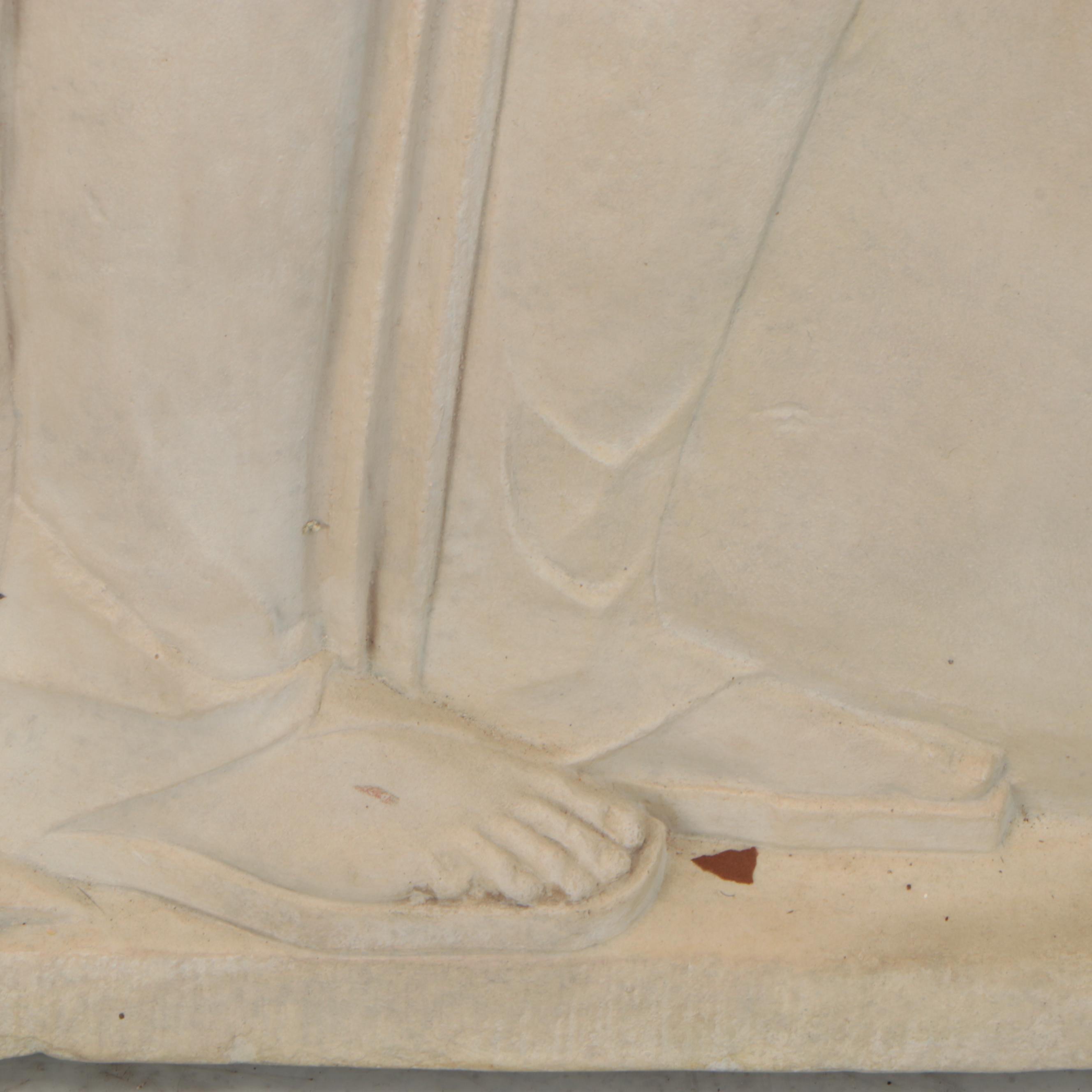 Classical Replica Greek Grave Stele of Young Girl Holding Dove