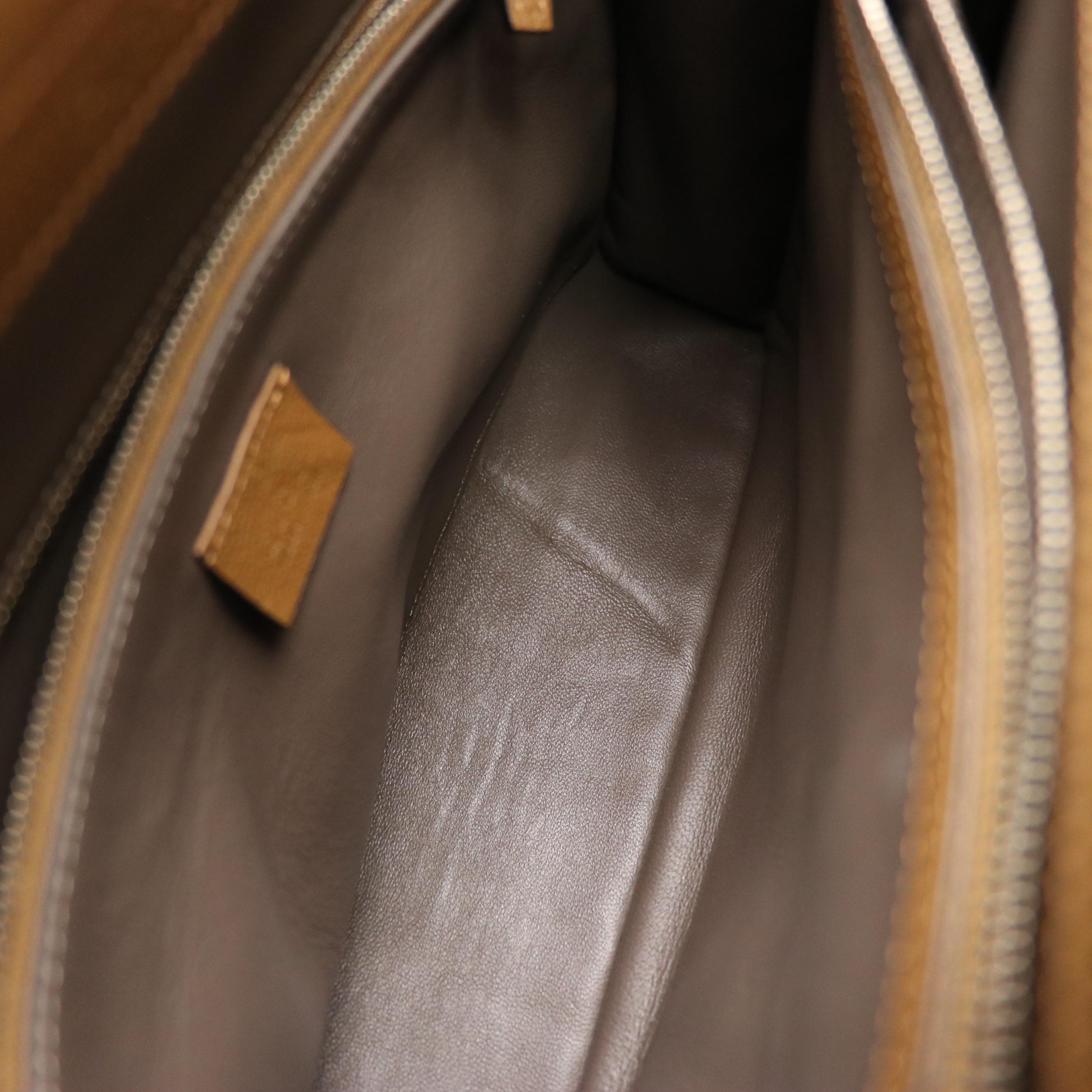 Gucci Interlocking GG Horsebit Calfskin Leather Zumi Top Handle Two-Way Bag