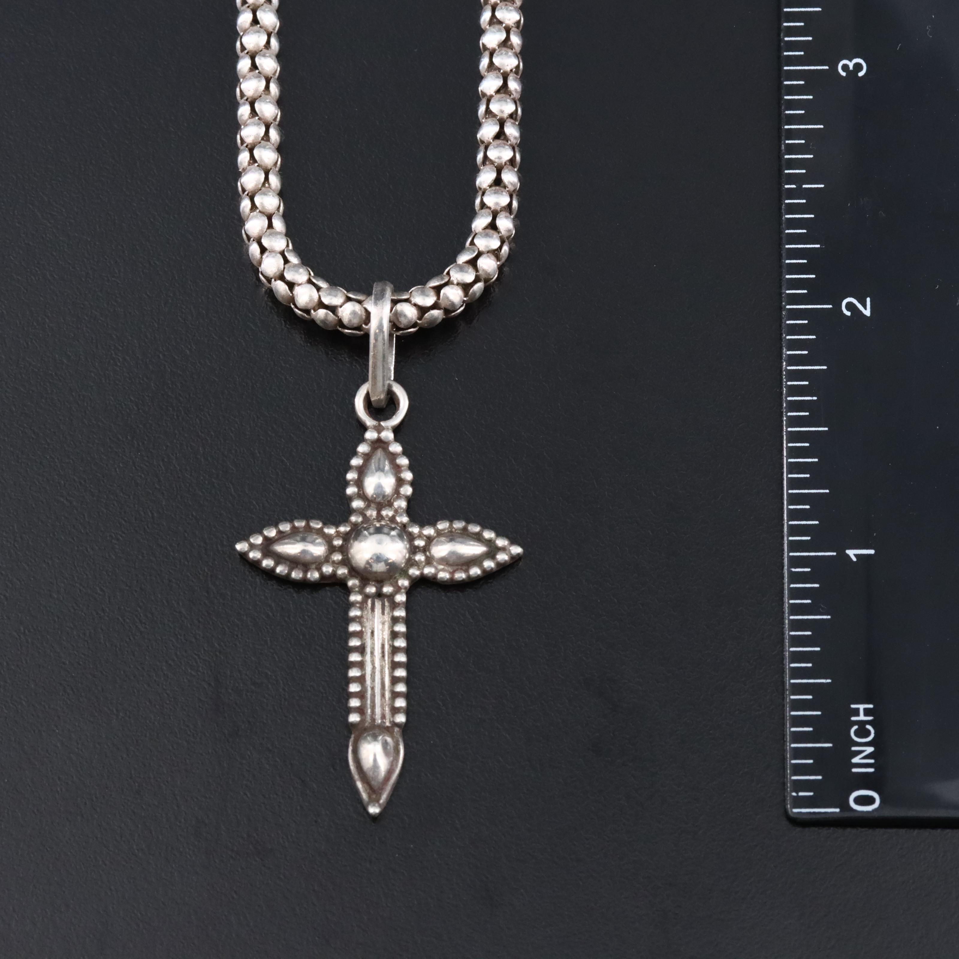Sterling Cross Pendant Necklace