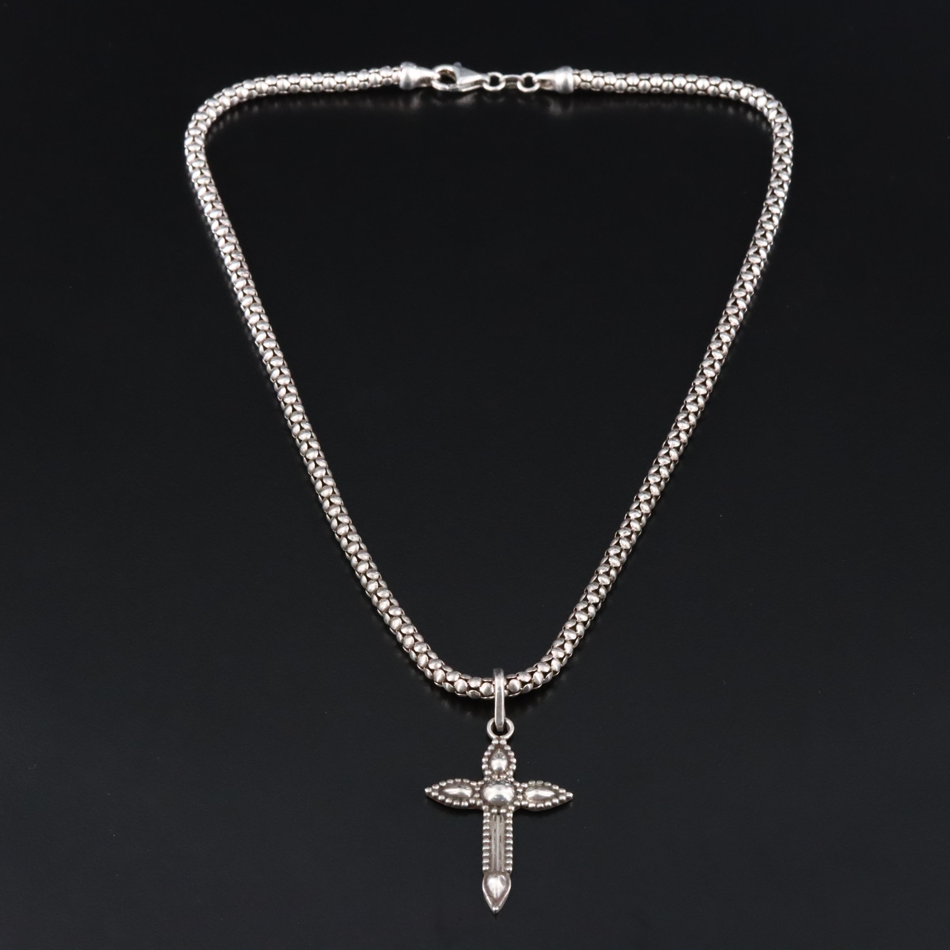 Sterling Cross Pendant Necklace