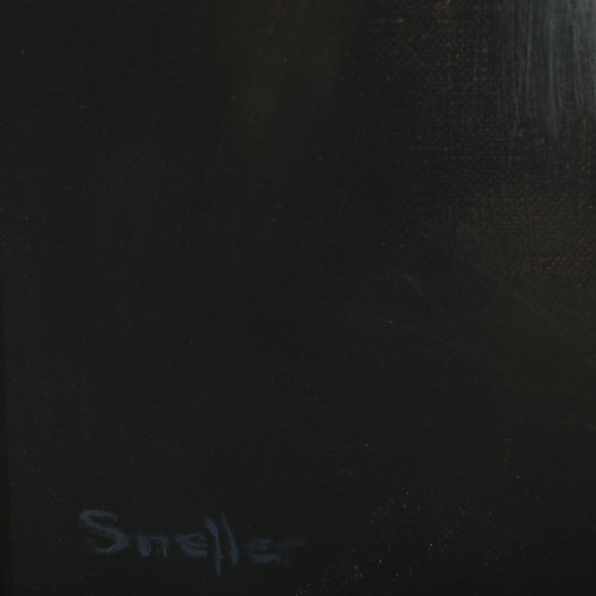 Oil Painting of Dark Interior, Late 20th Century