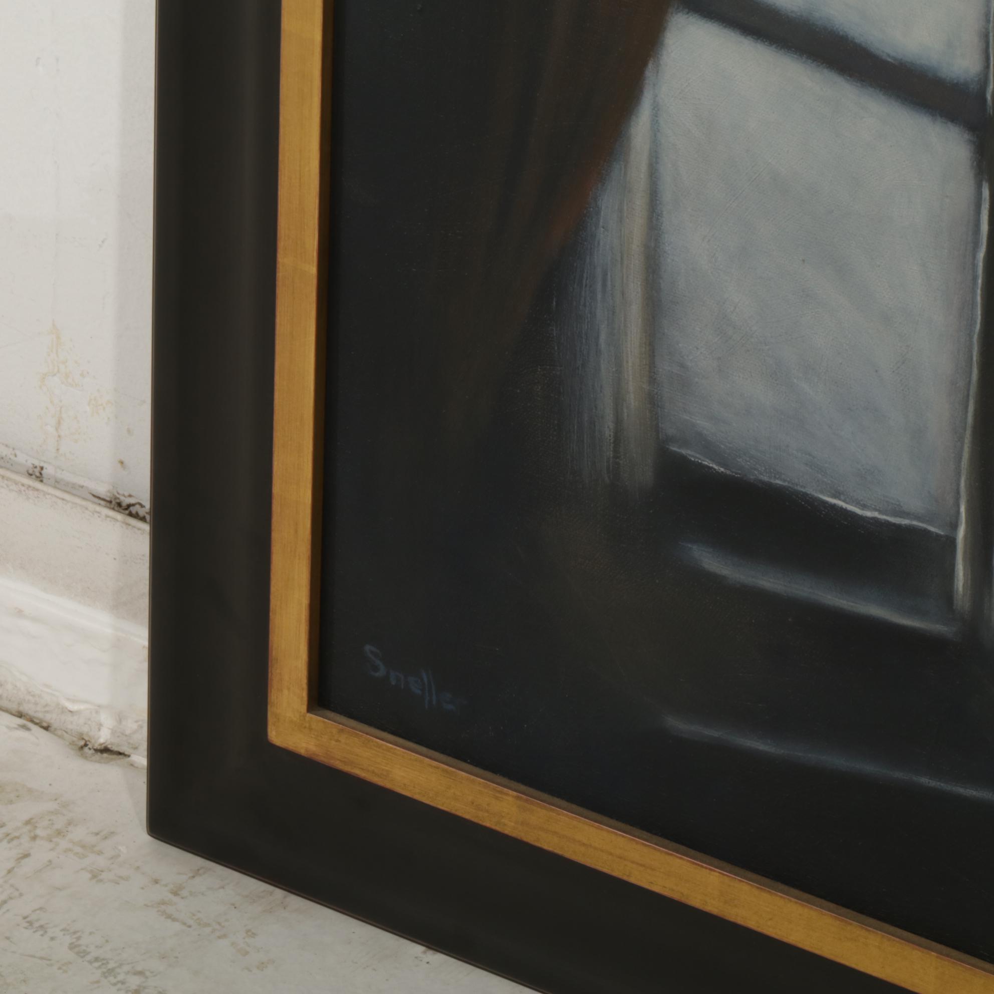 Oil Painting of Dark Interior, Late 20th Century