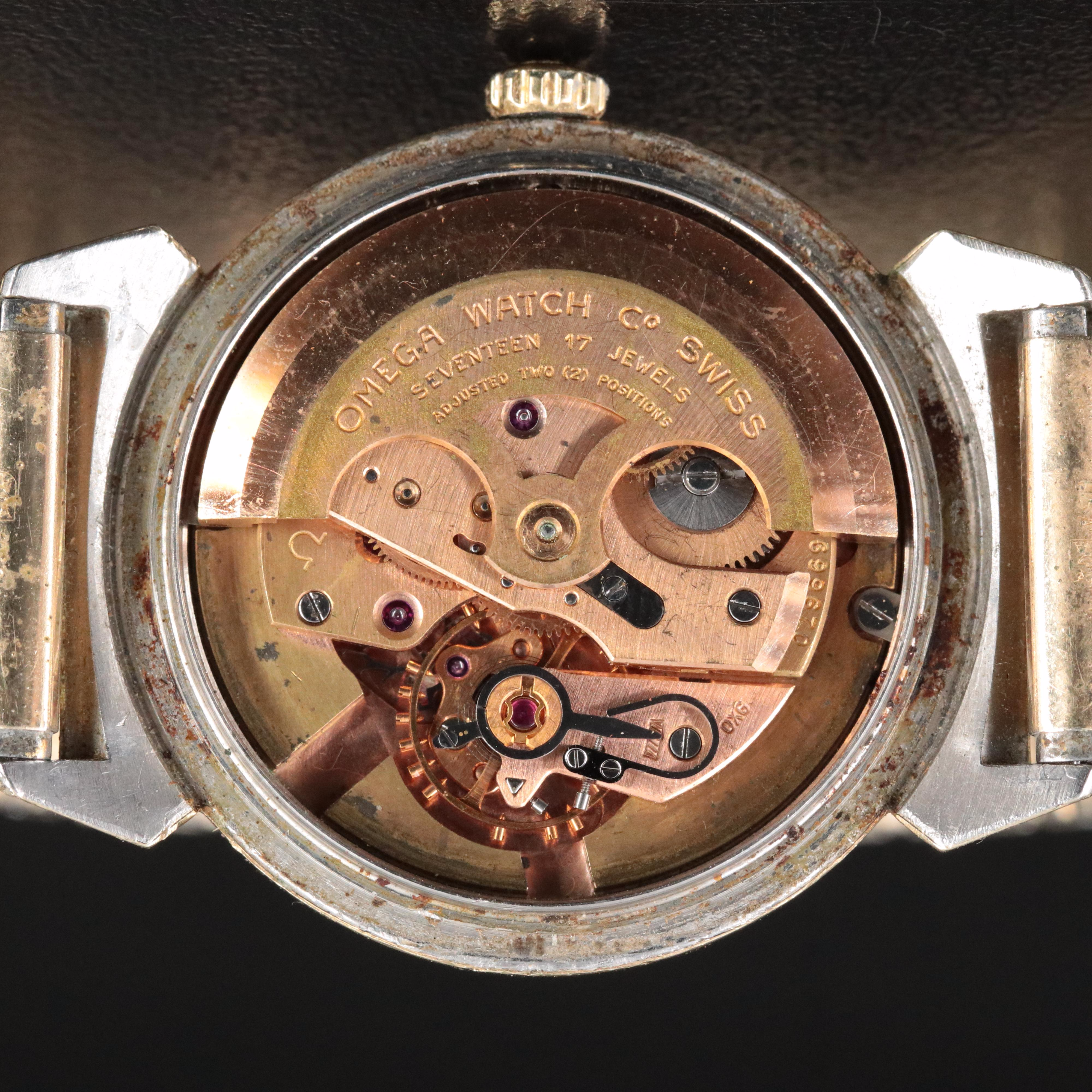 Omega Vintage Seamaster Automatic Gold Cap Horned Lug Case Watch