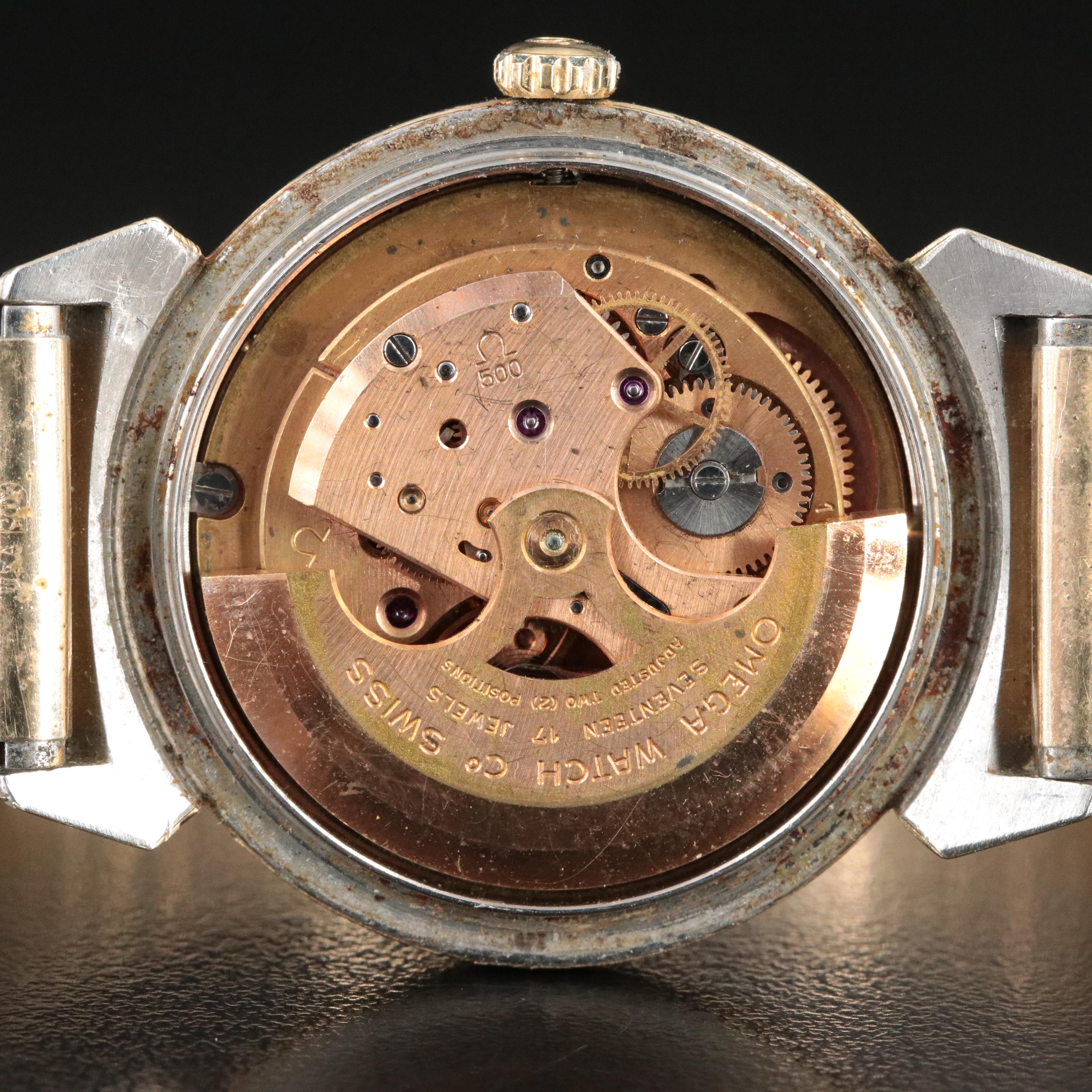 Omega Vintage Seamaster Automatic Gold Cap Horned Lug Case Watch