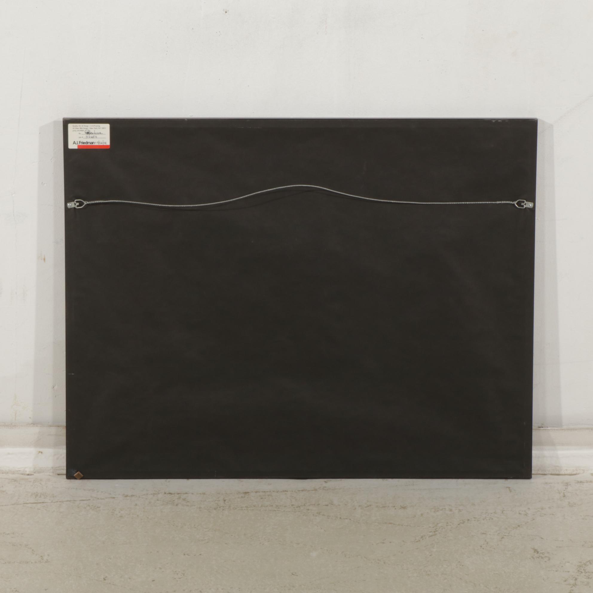 Stylized Modernist Cityscape Oil Pastel Drawing, 2000