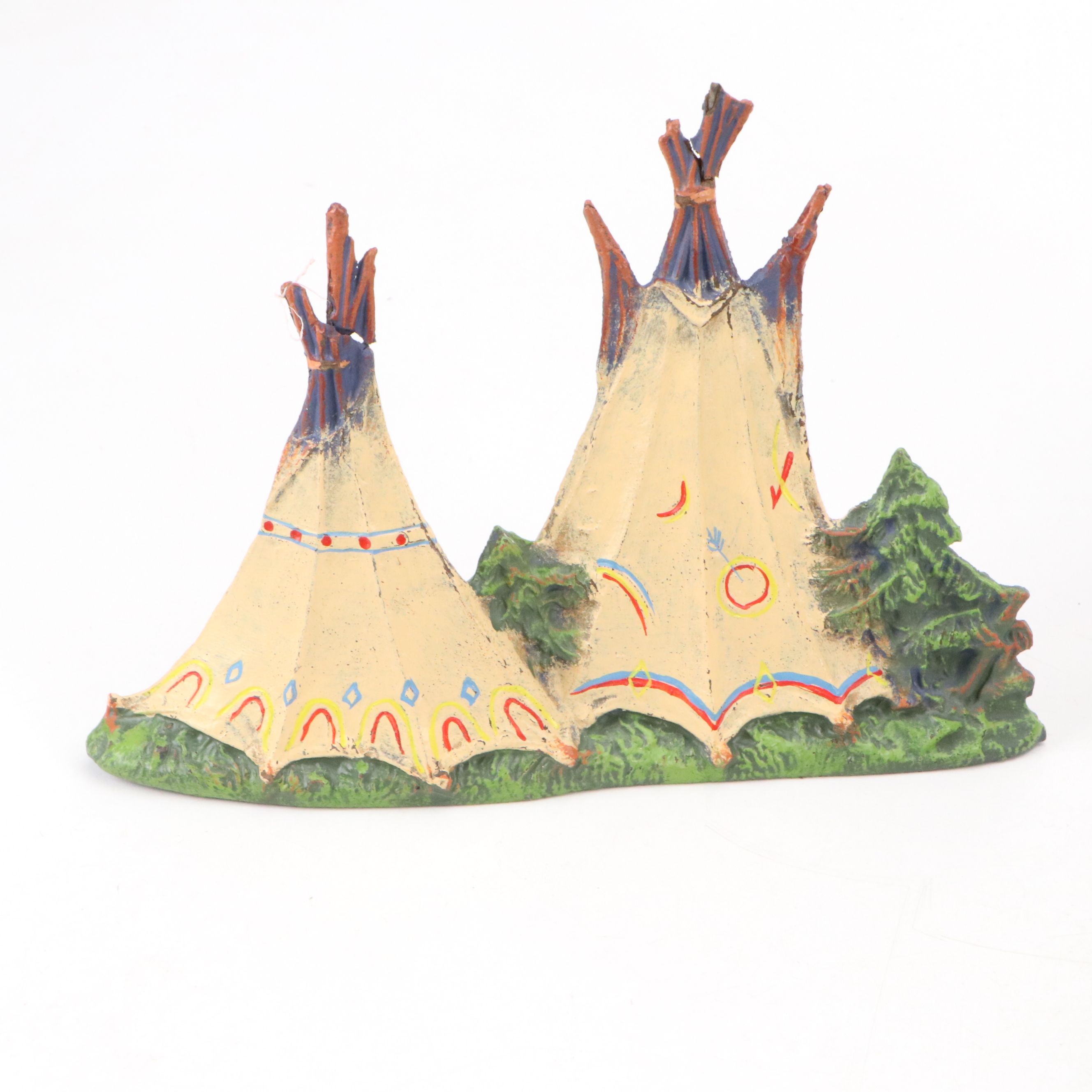 Elastolin Composite Cowboys and Native American Toys