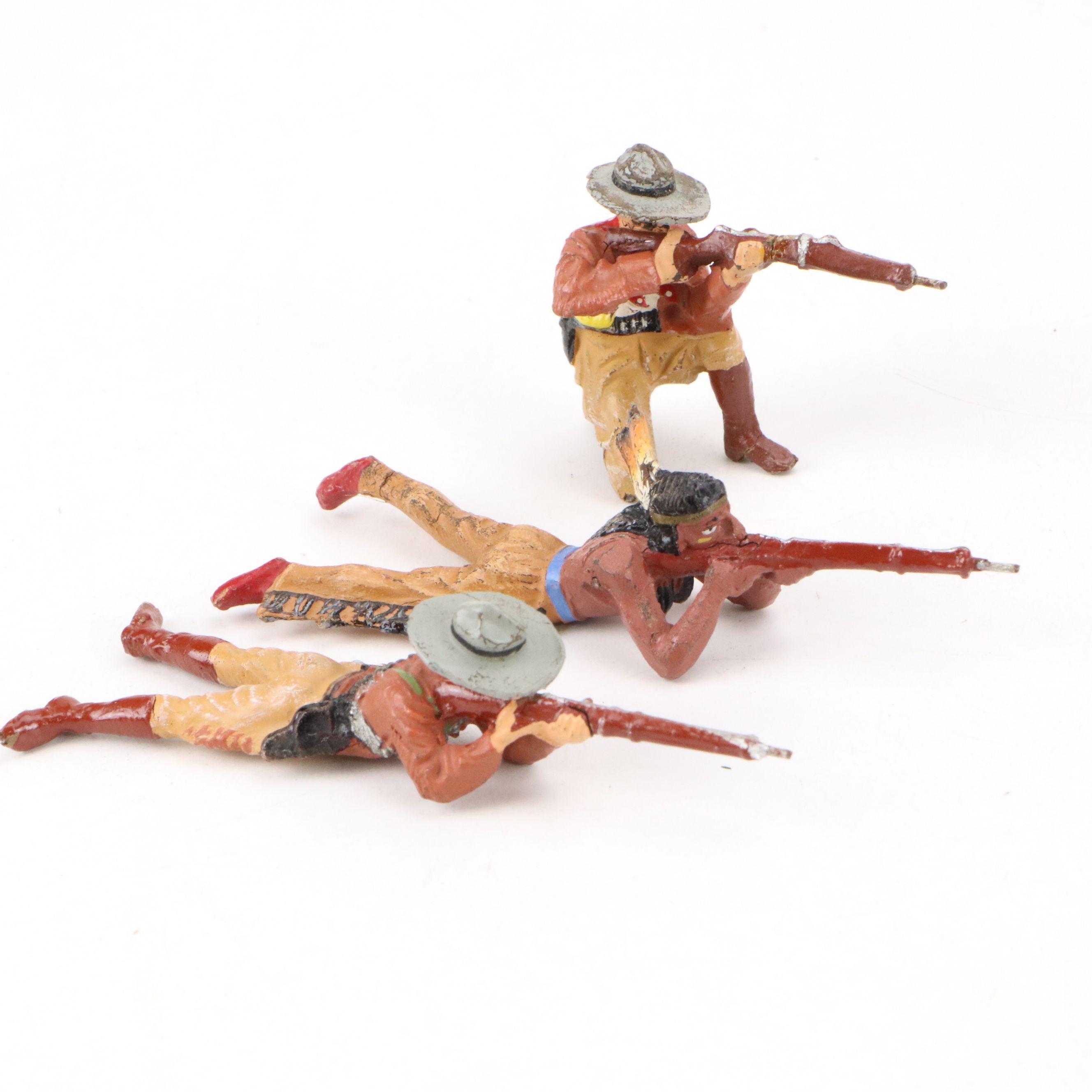 Elastolin Composite Cowboys and Native American Toys