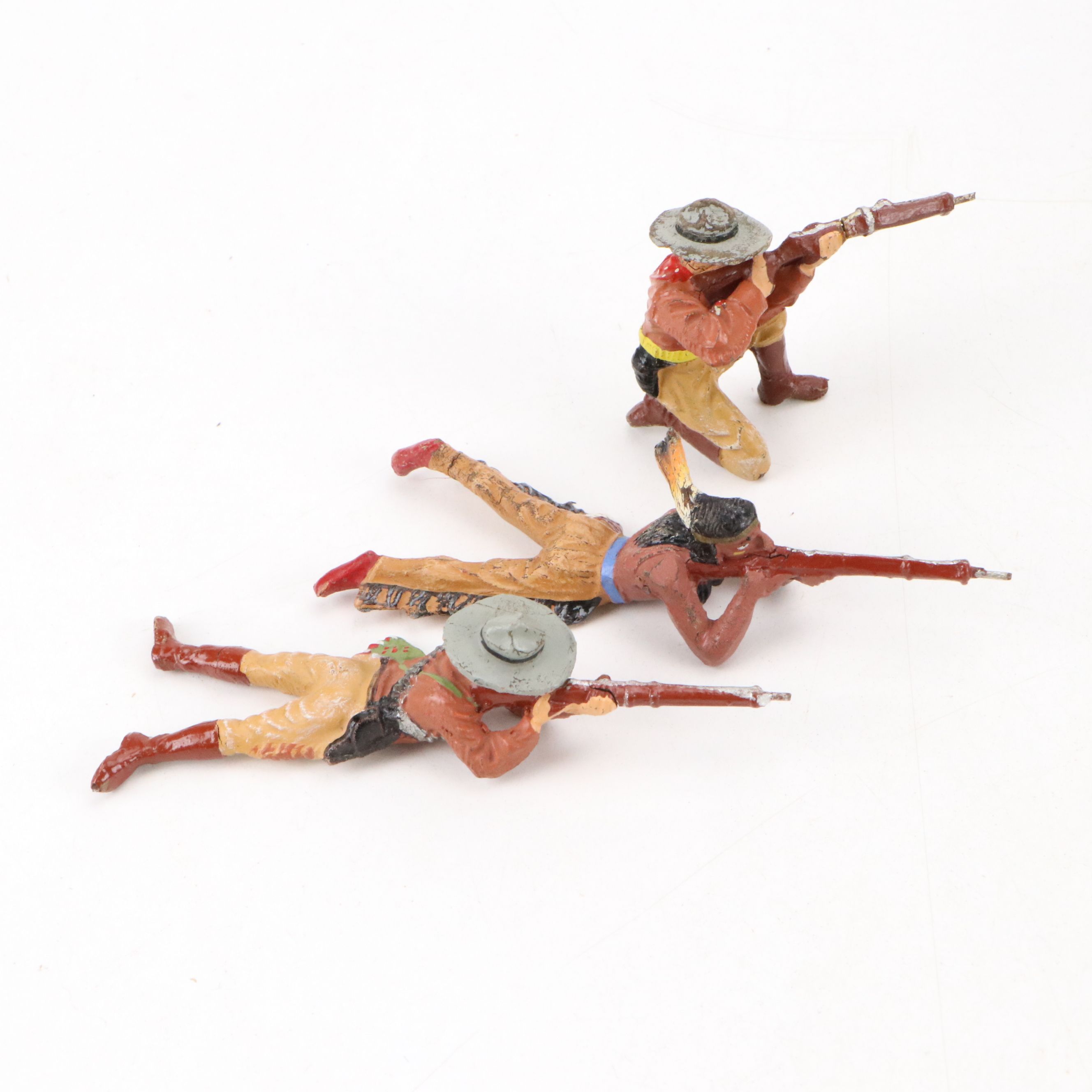 Elastolin Composite Cowboys and Native American Toys