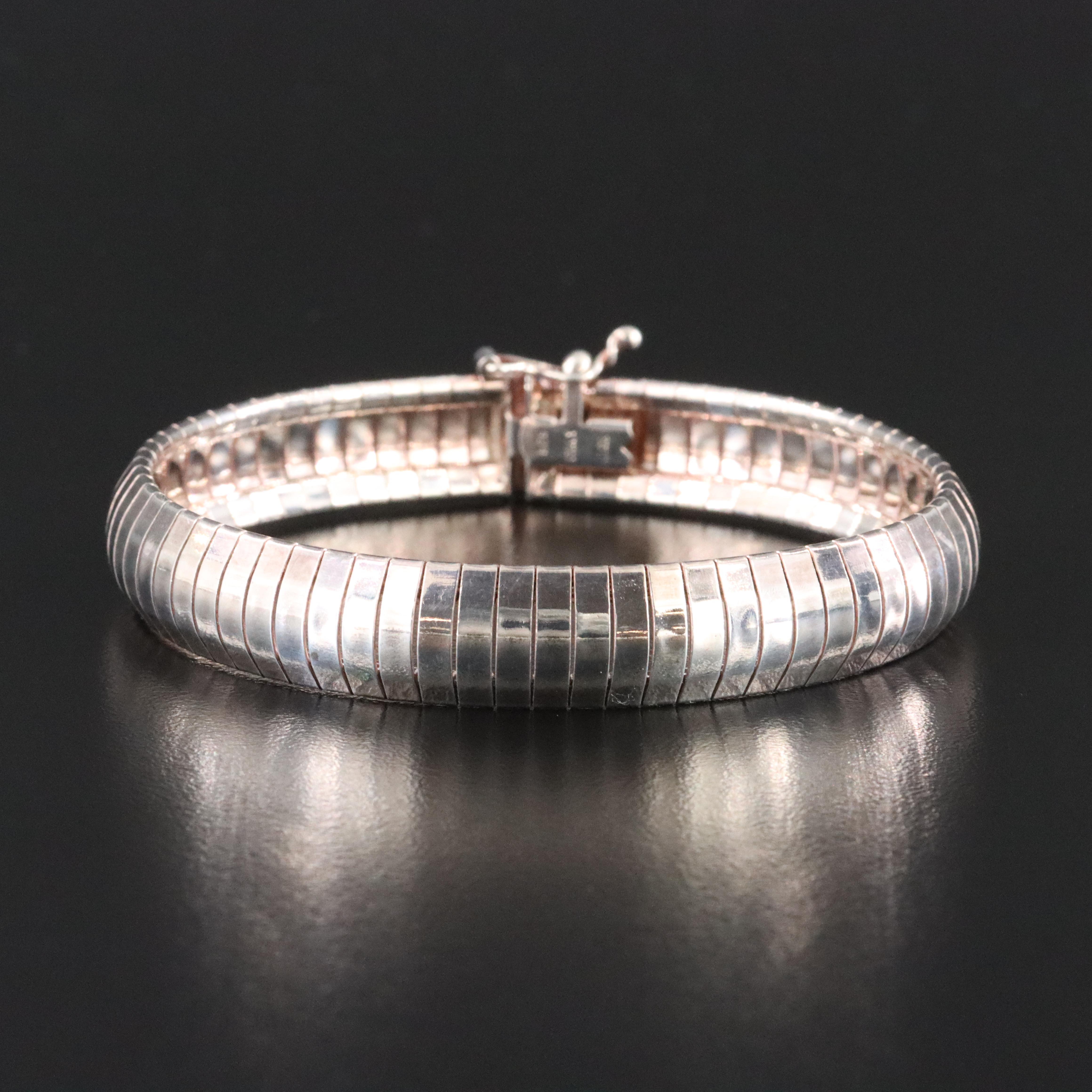 Italian Milor Sterling Omega Chain Bracelet