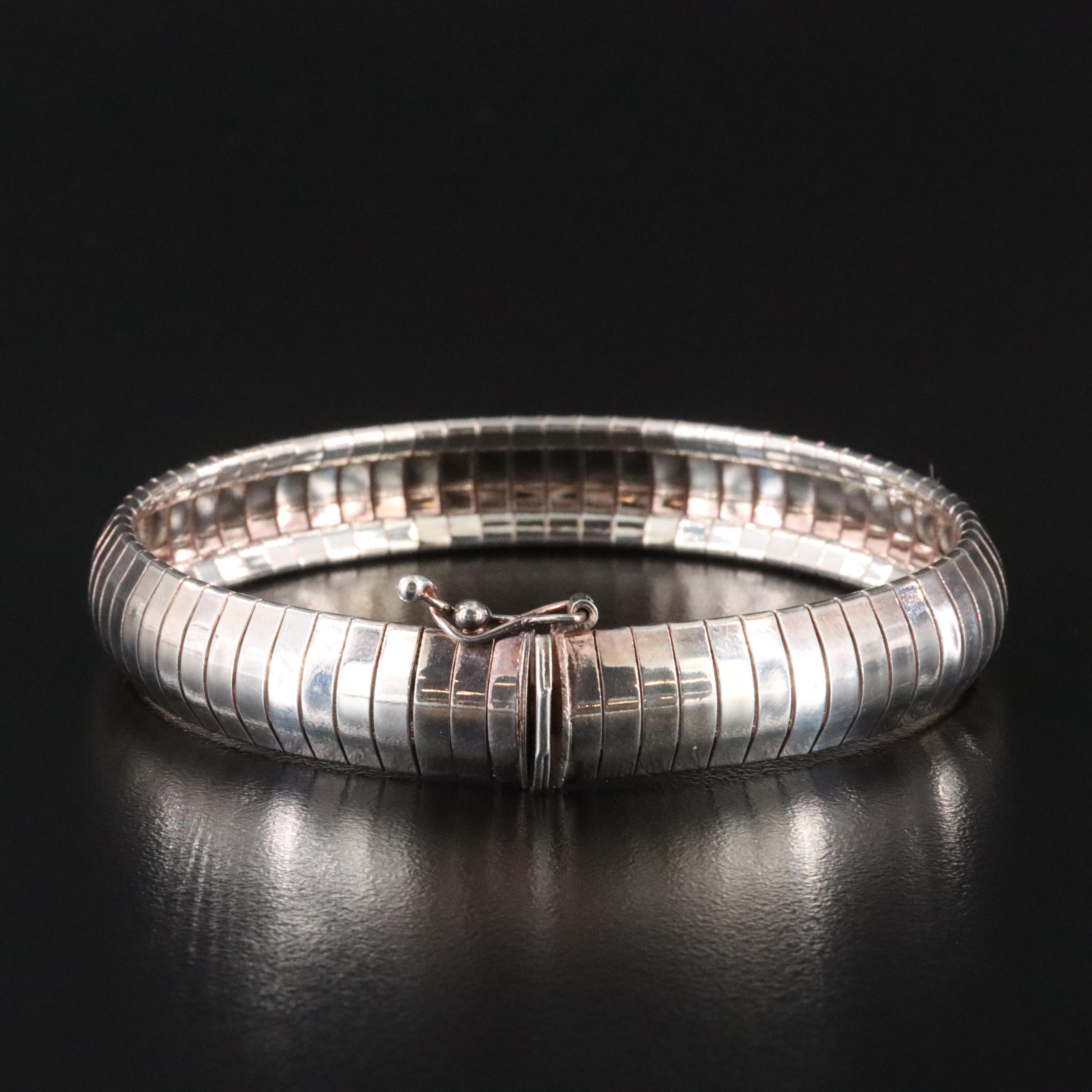 Italian Milor Sterling Omega Chain Bracelet