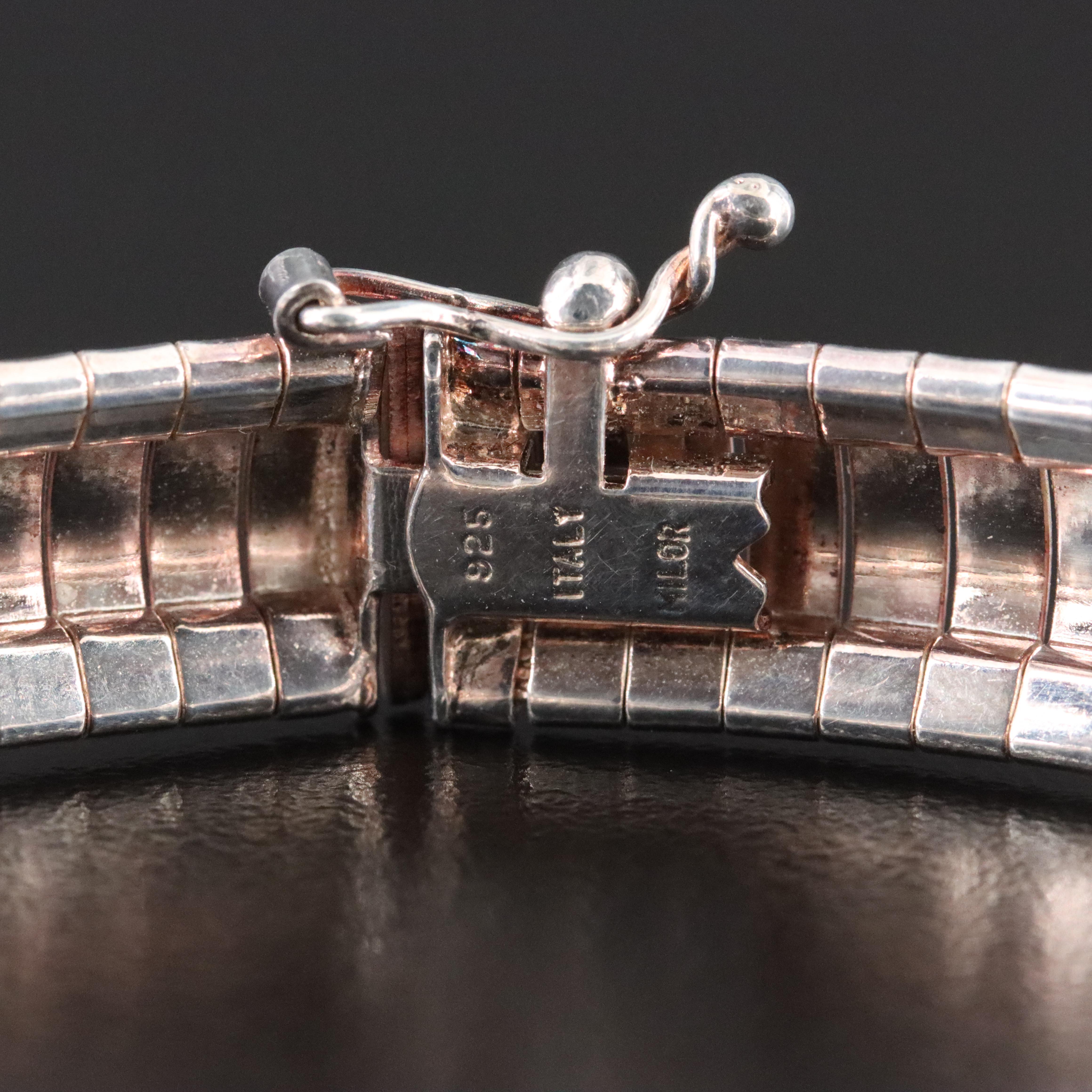 Italian Milor Sterling Omega Chain Bracelet