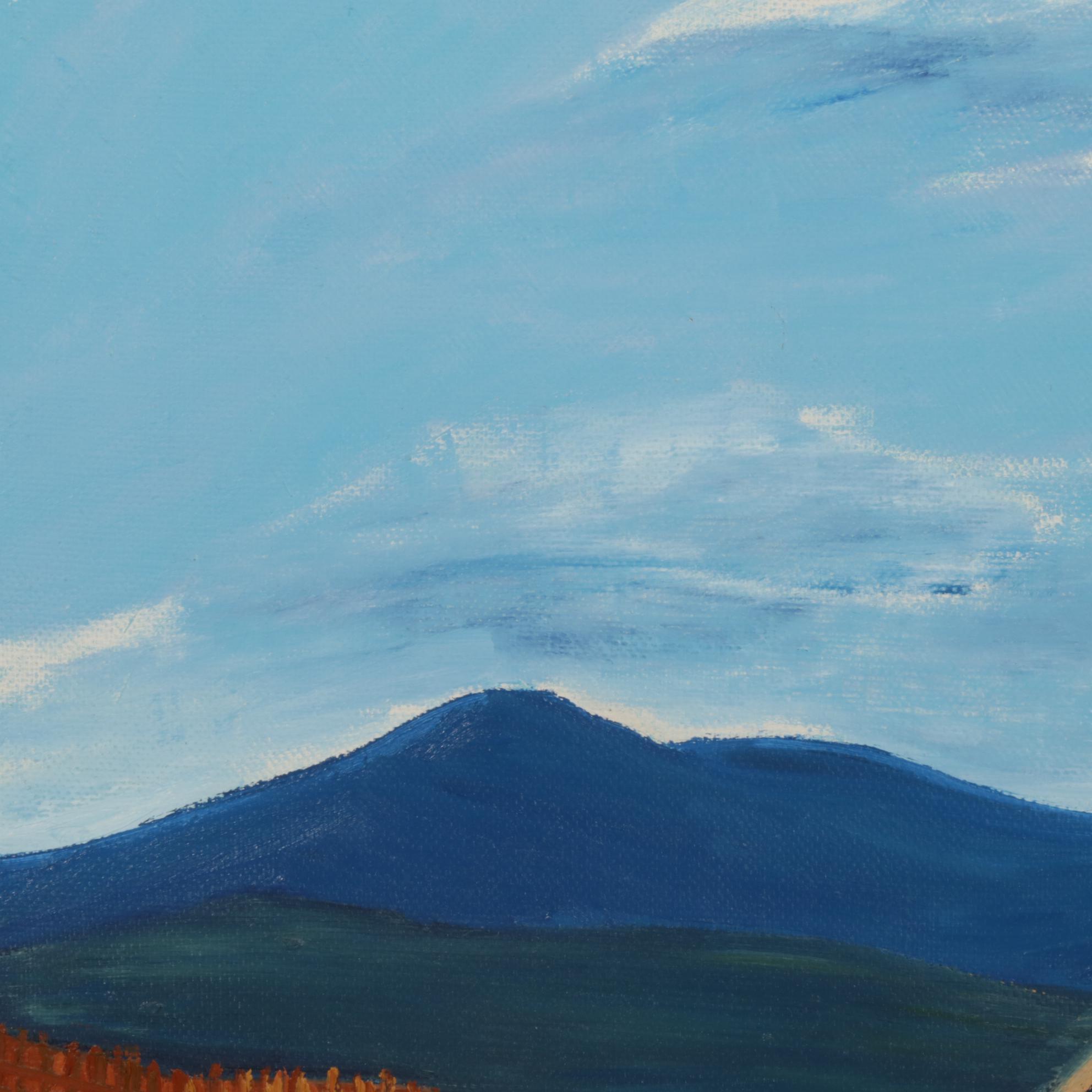 Shepard Mountain Road and Landscape Oil Painting, Late 20th Century