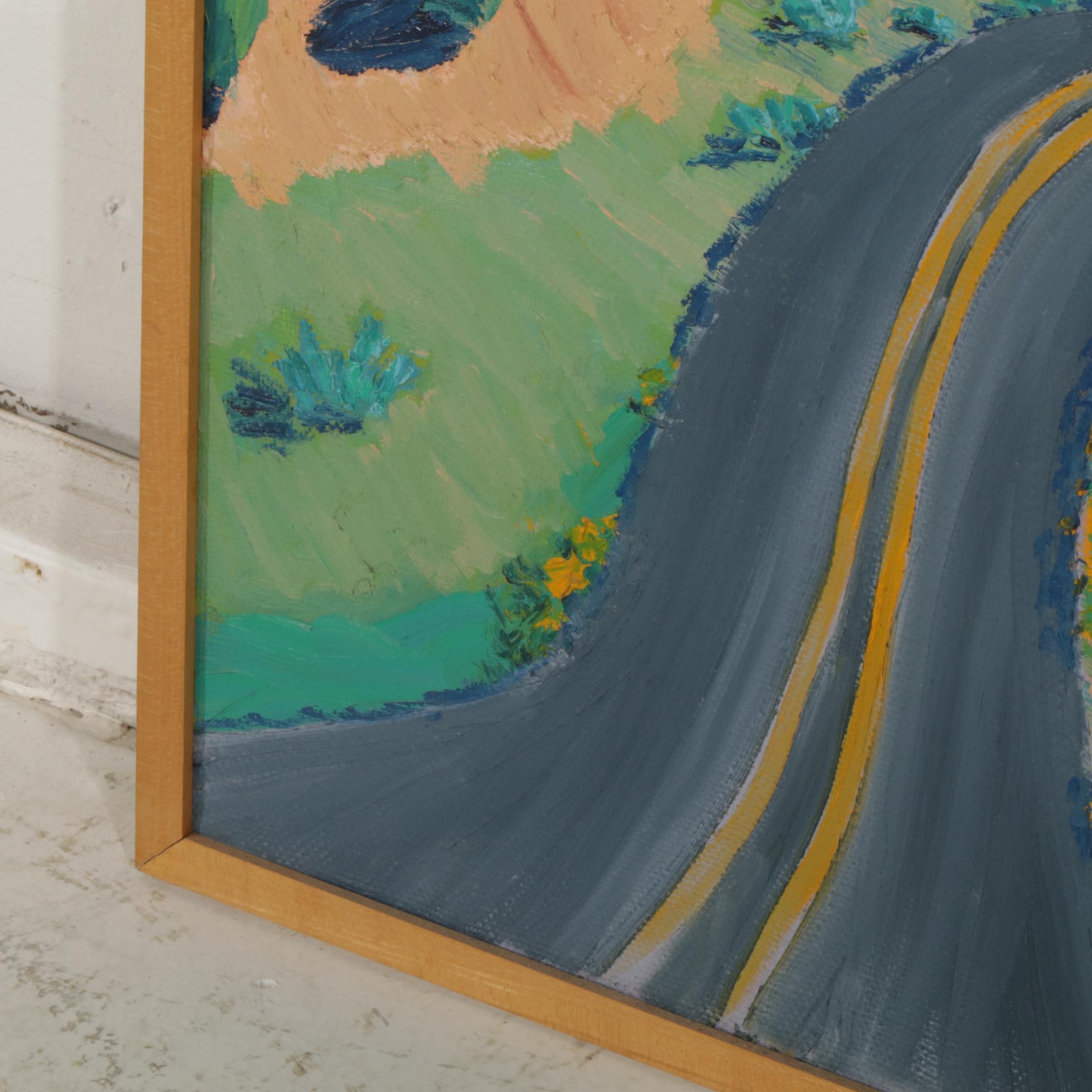 Shepard Mountain Road and Landscape Oil Painting, Late 20th Century