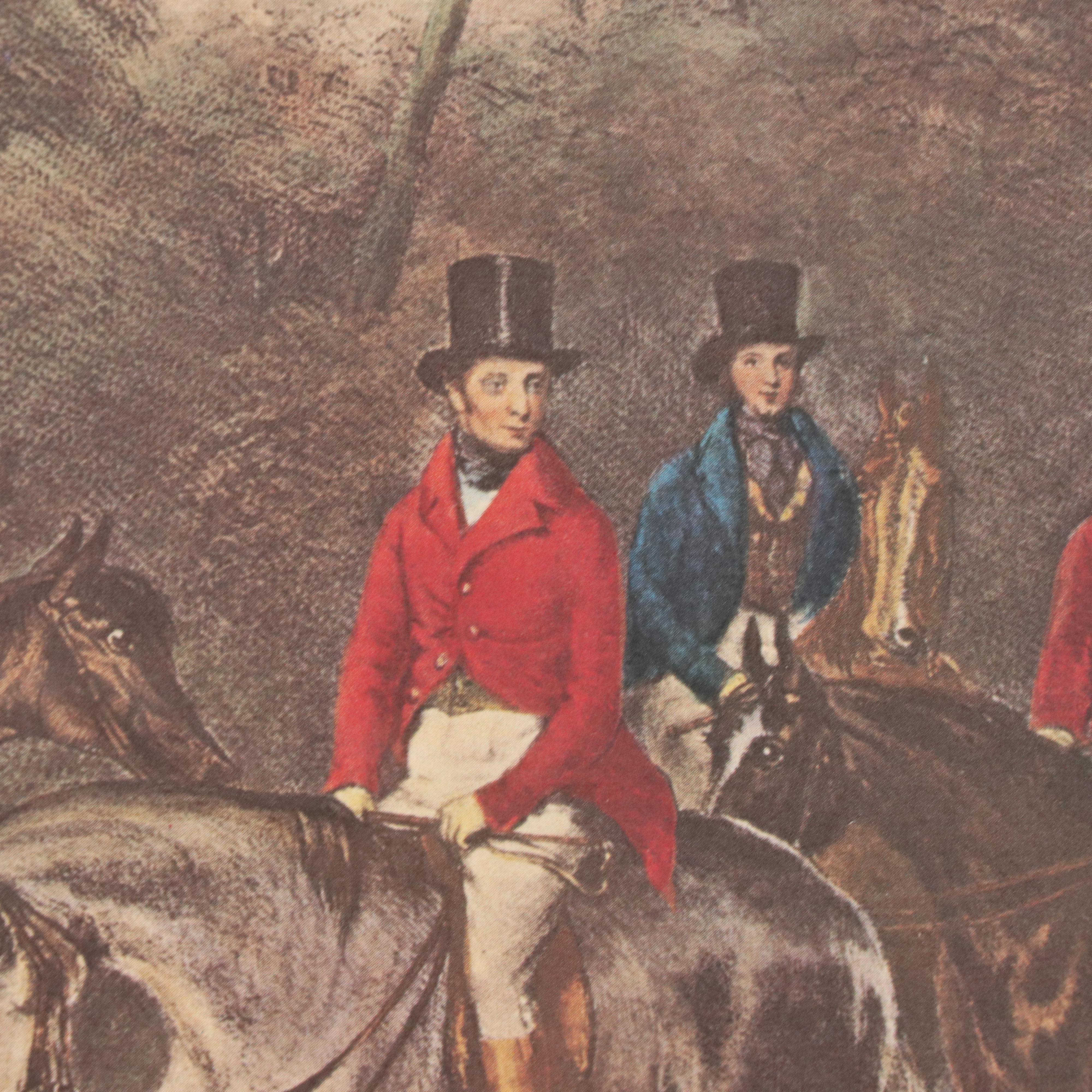 Offset Lithograph After Hunting Genre Engraving "The Bury Hunt"