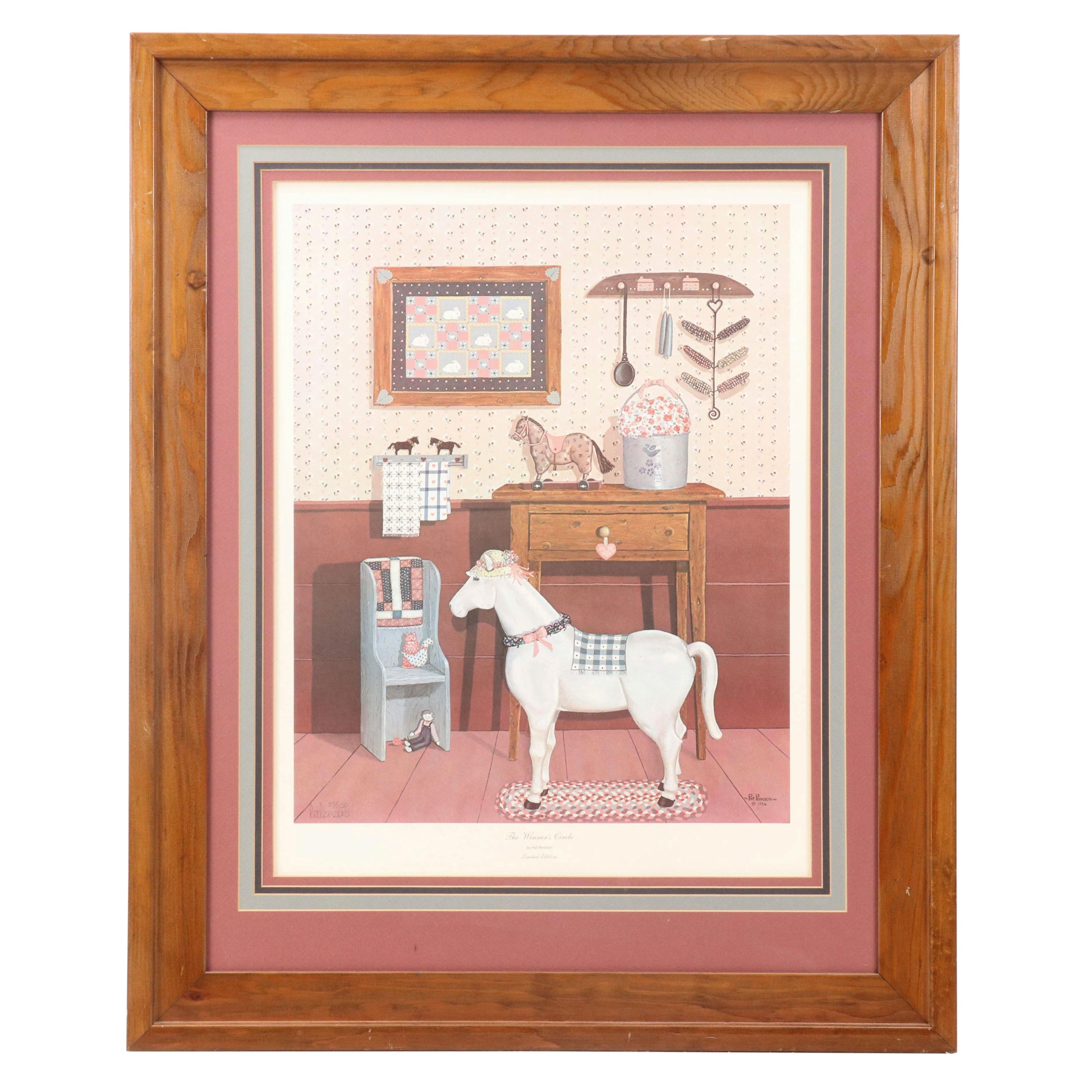 Pat Pearson Offset Lithograph "The Winner's Circle," Circa 1986