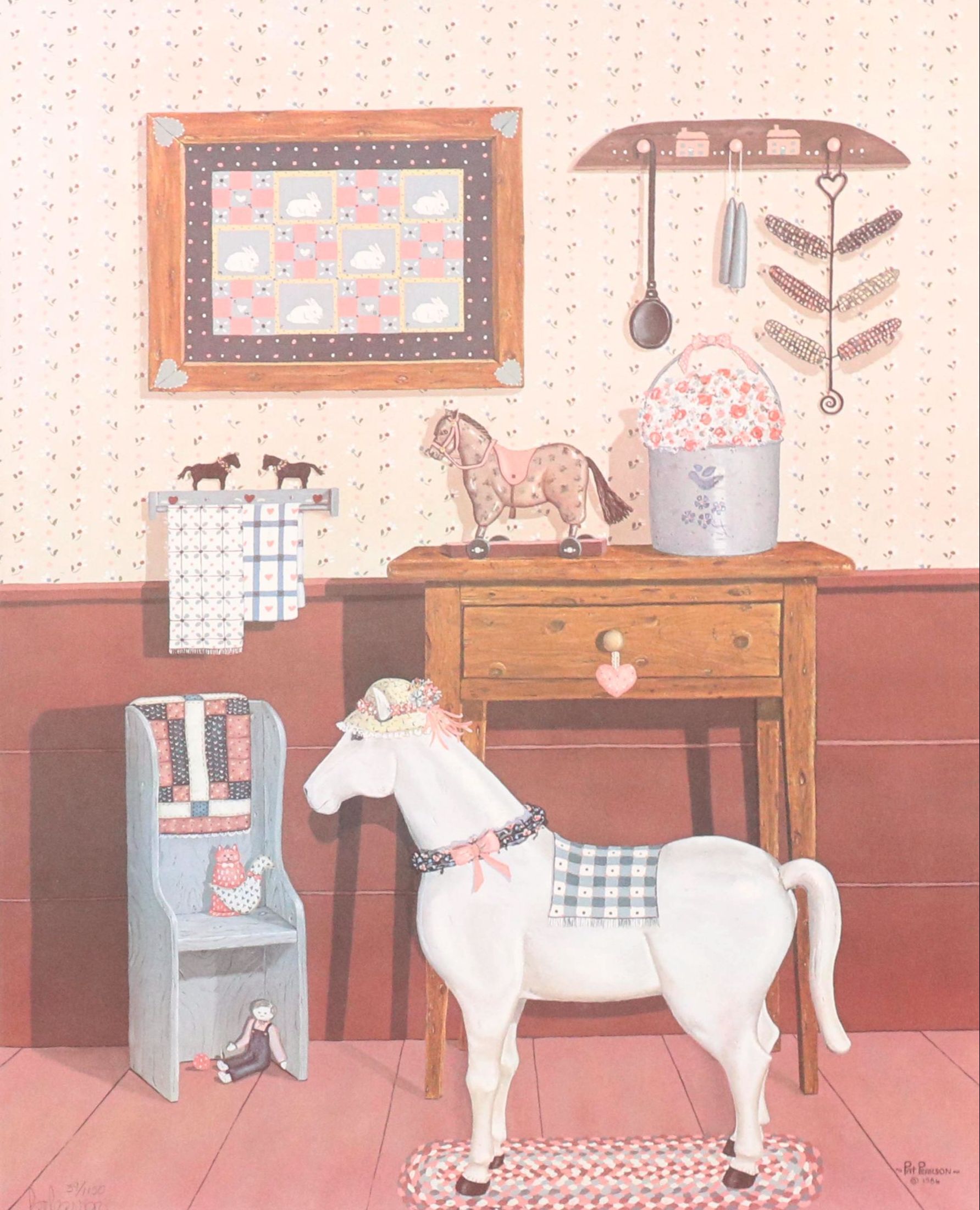 Pat Pearson Offset Lithograph "The Winner's Circle," Circa 1986