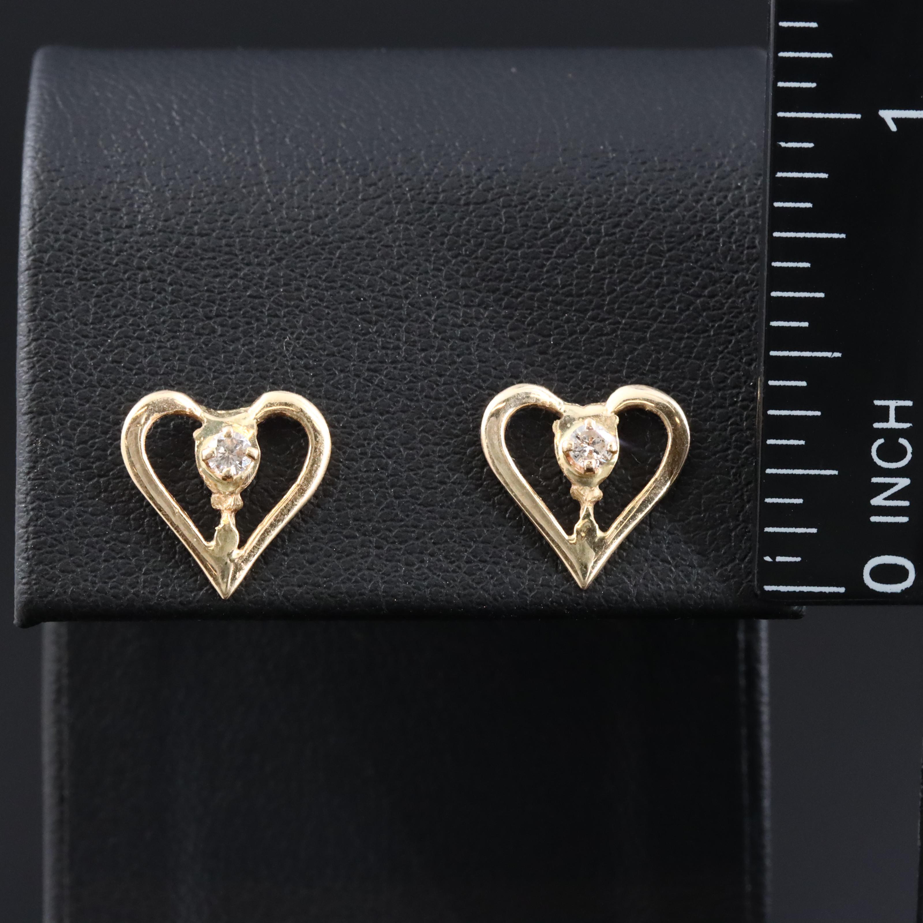 14K 0.11 CTW Diamond Heart Earrings