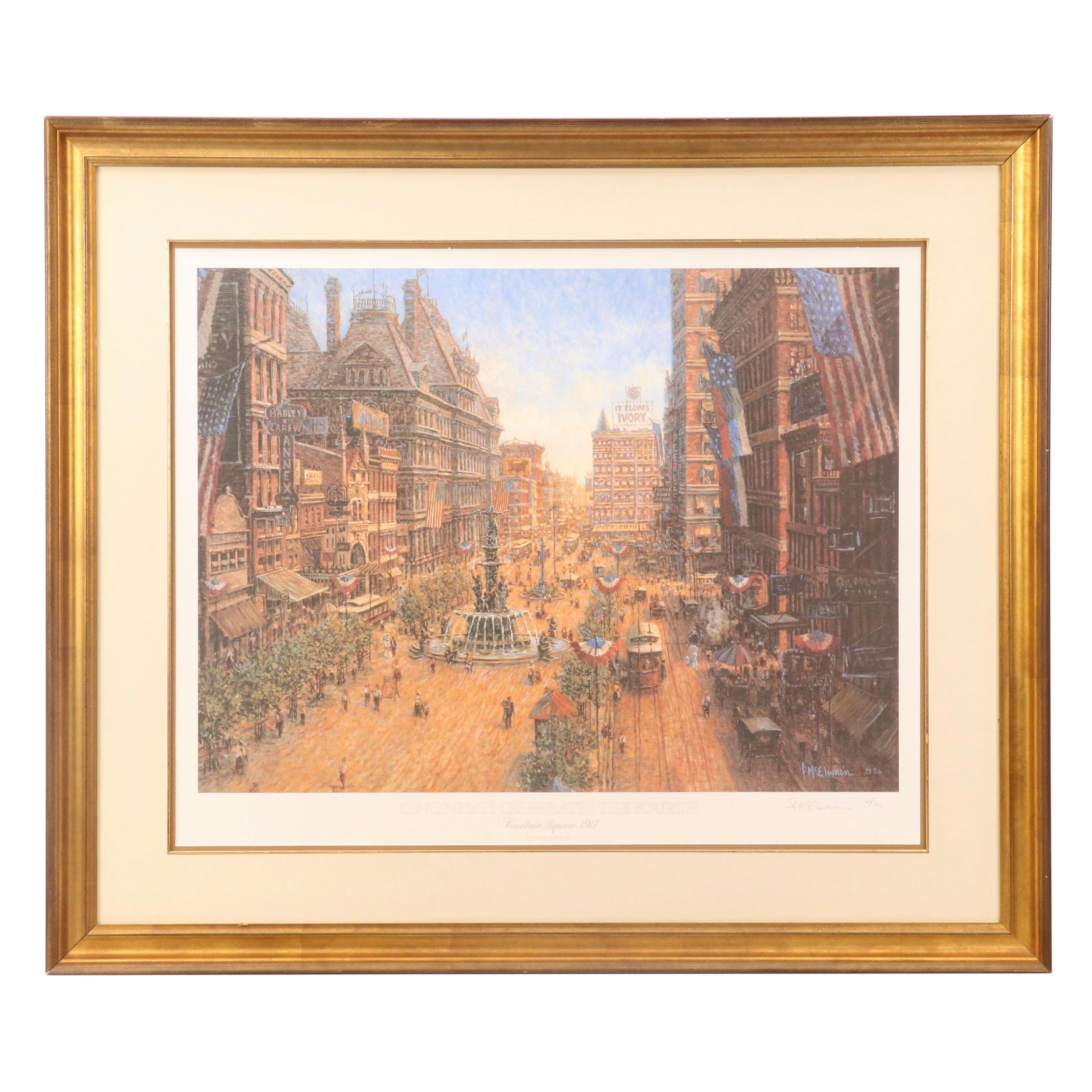 Frank McElwain Offset Lithgraph "Cincinnati Celebrates the Fourth"
