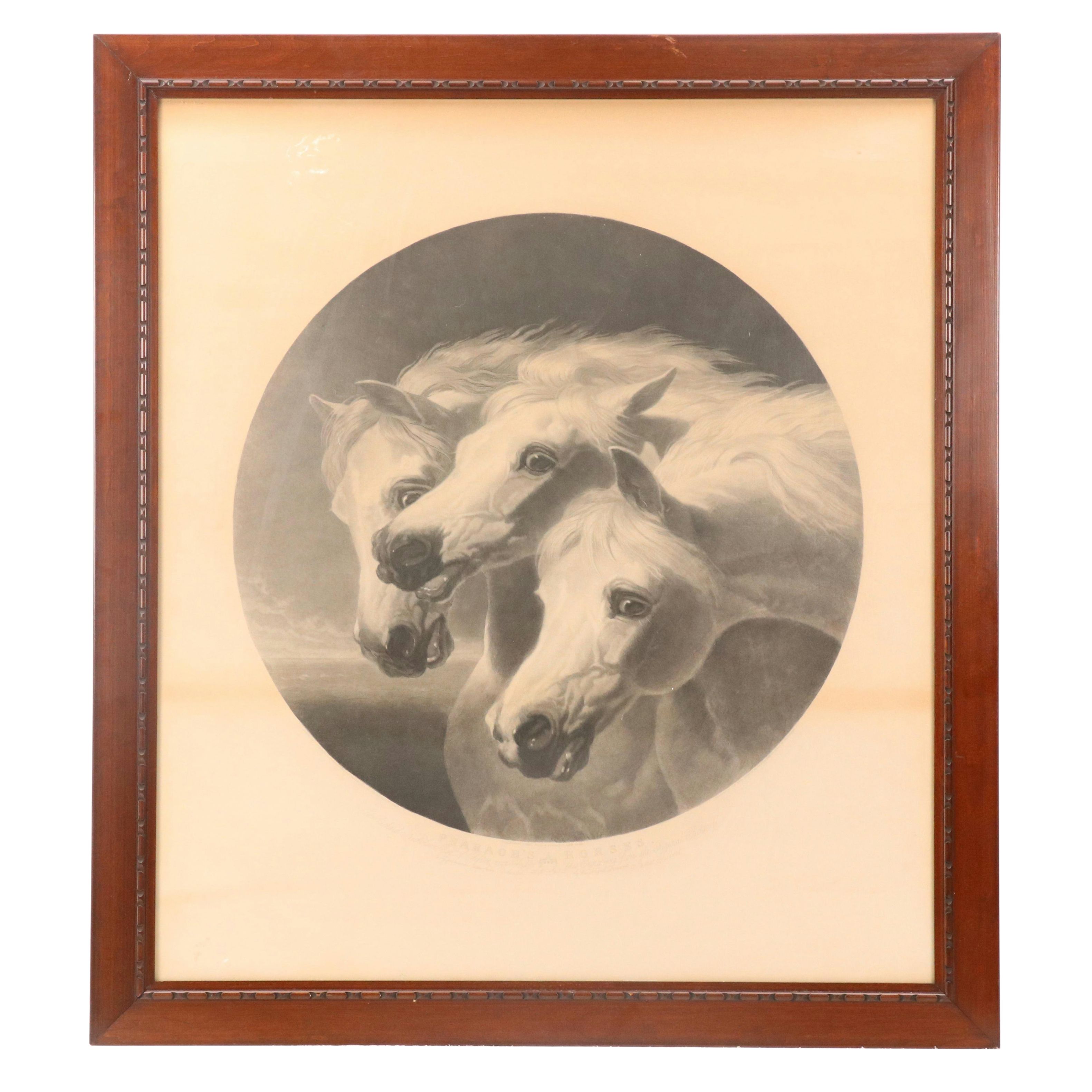 After John Frederick Herring Sr. Engraving "Pharaoh's Horses," Circa 1849