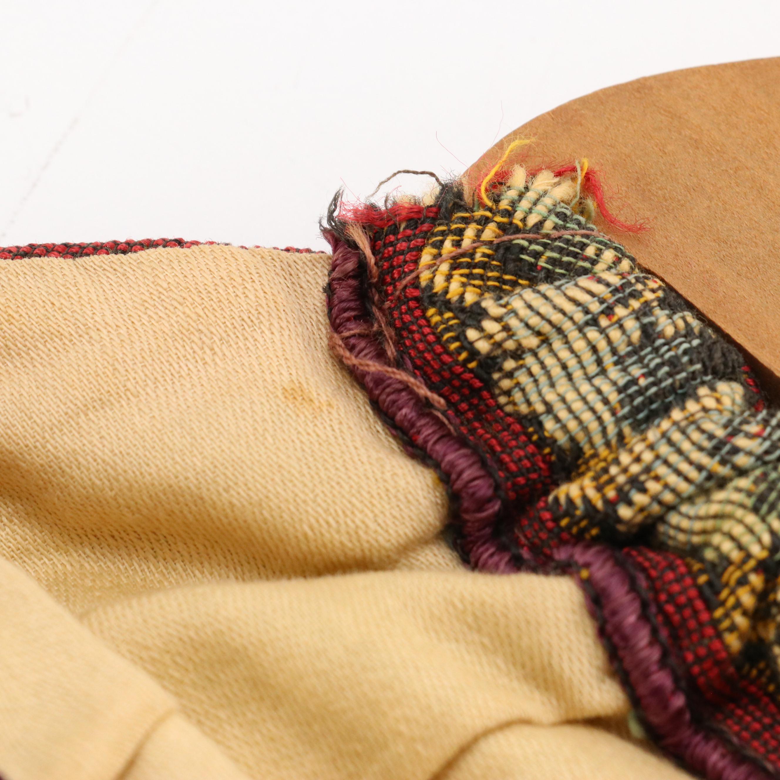 Vintage Wooden Handle Tapestry Bag