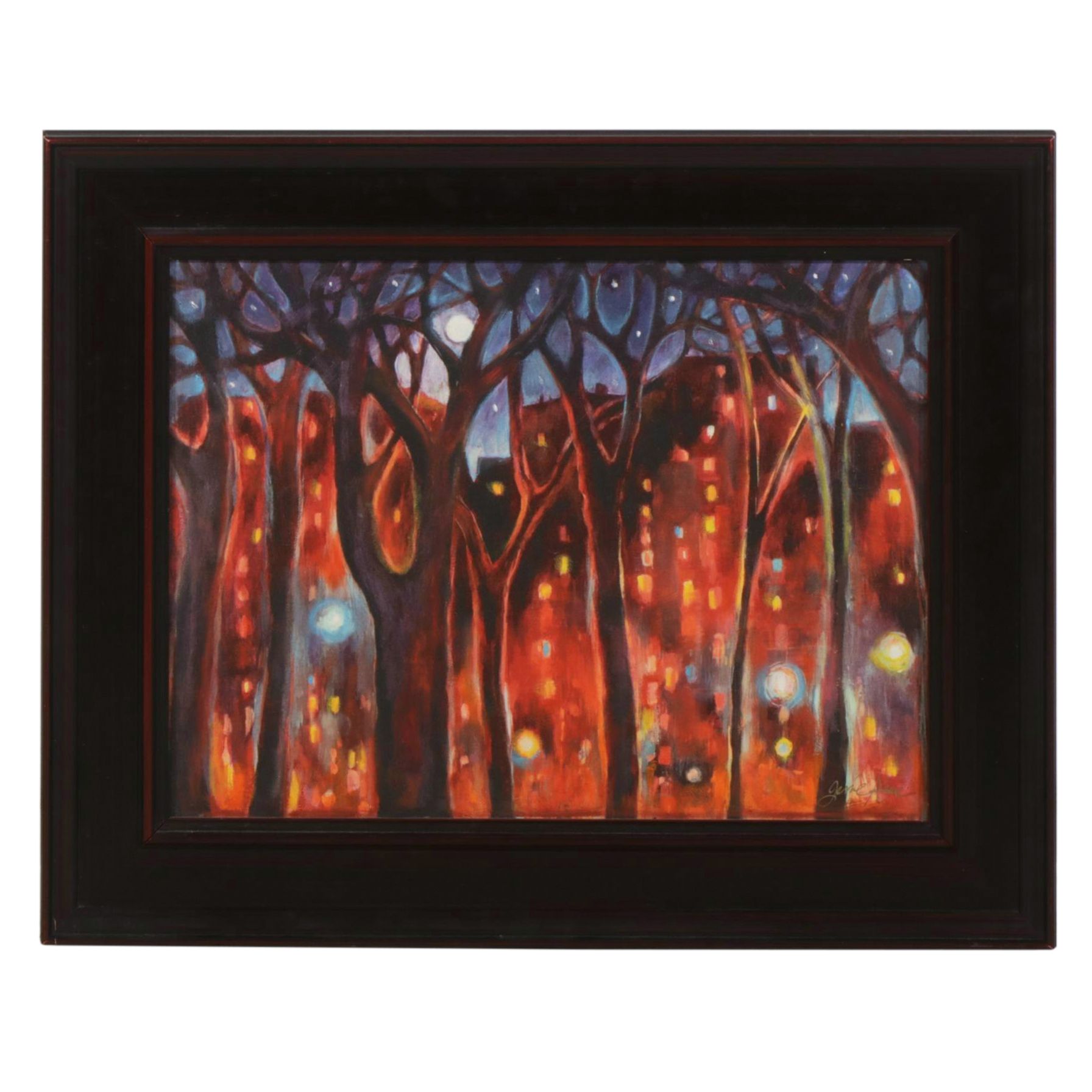 Genie Kalve "City Moons" Oil Painting, 2007