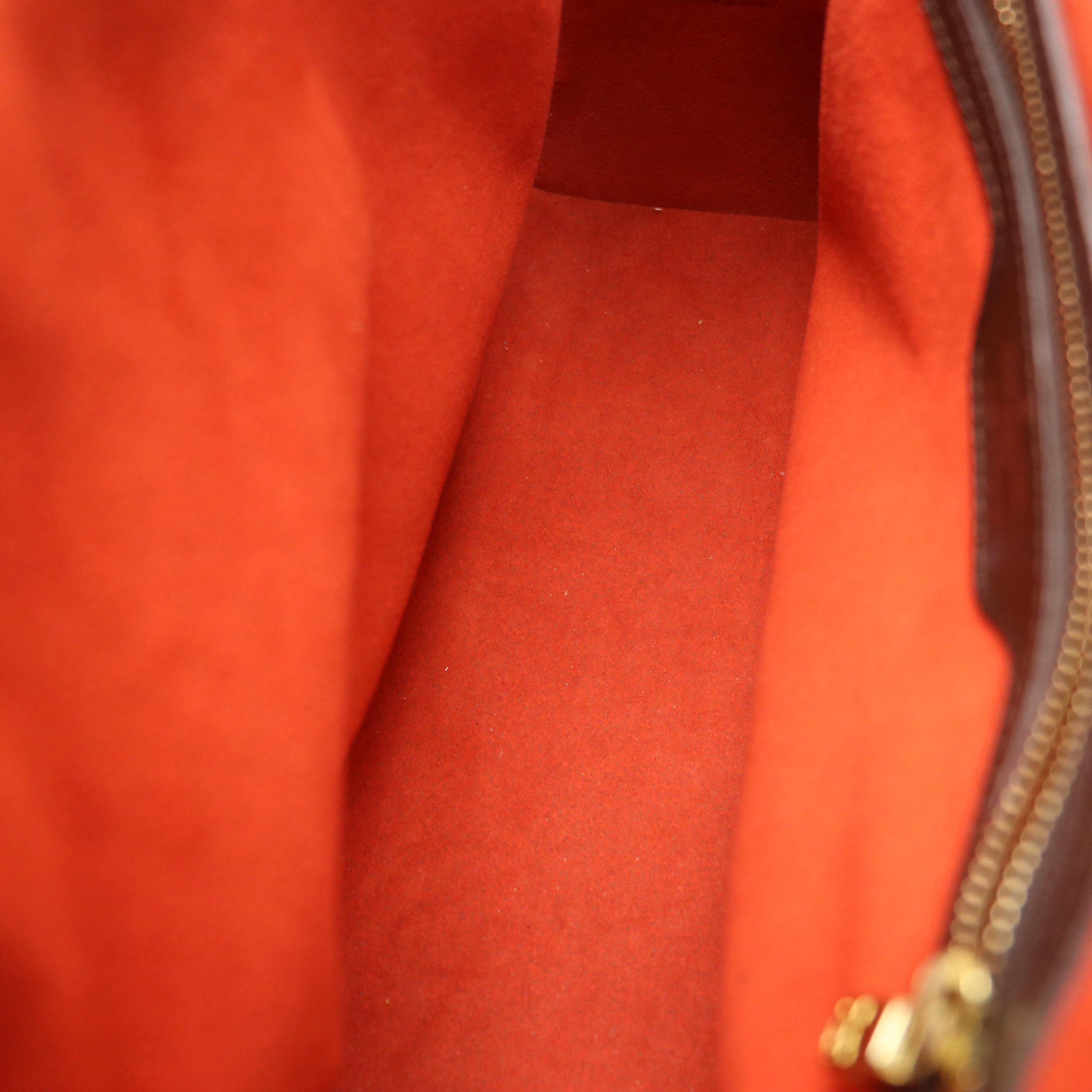 Louis Vuitton Triana Handbag in Damier Ebene Canvas with Leather Trim