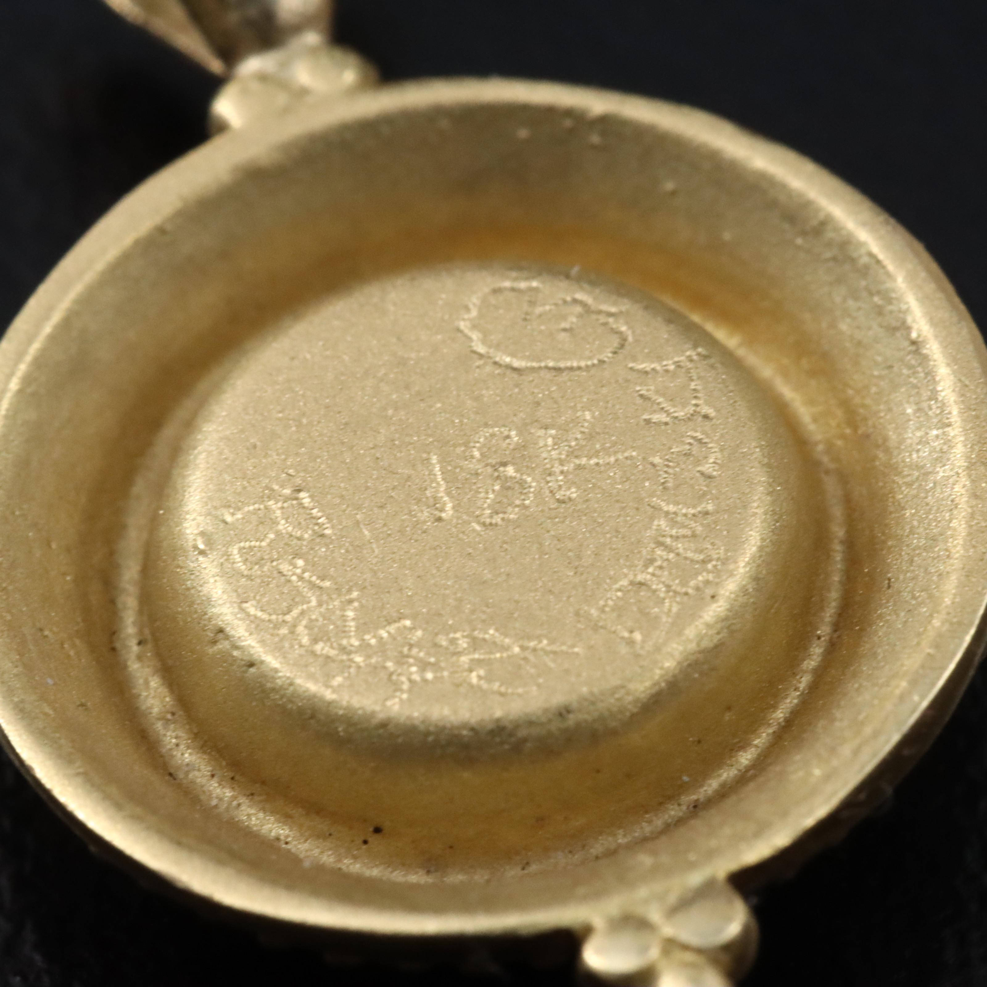 Susan Demski for MAGICK "Creations" 18K Cloisonné & Diamond Pendant