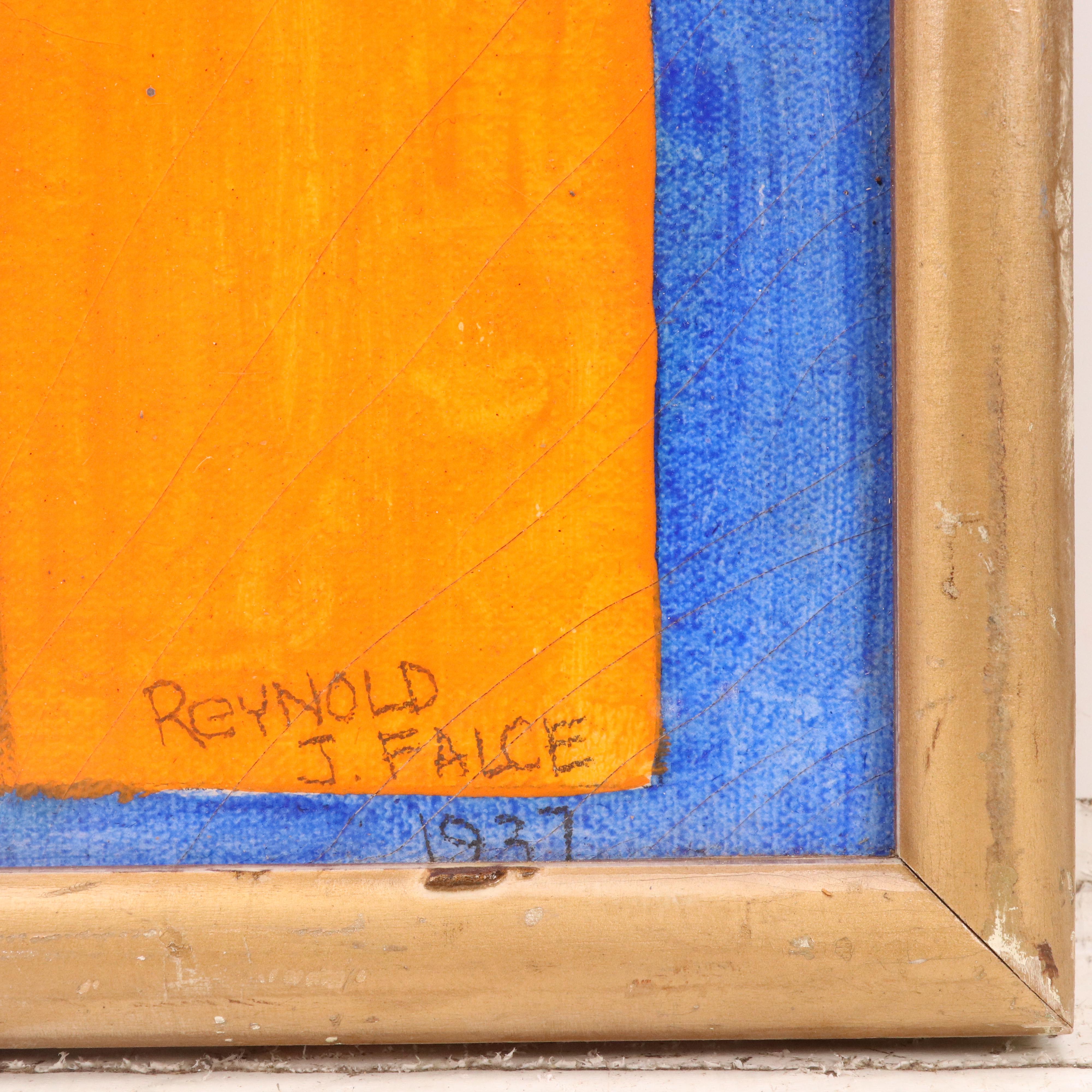 Reynolds Falce Abstract Mixed Media Painting "Geometrique," 1937