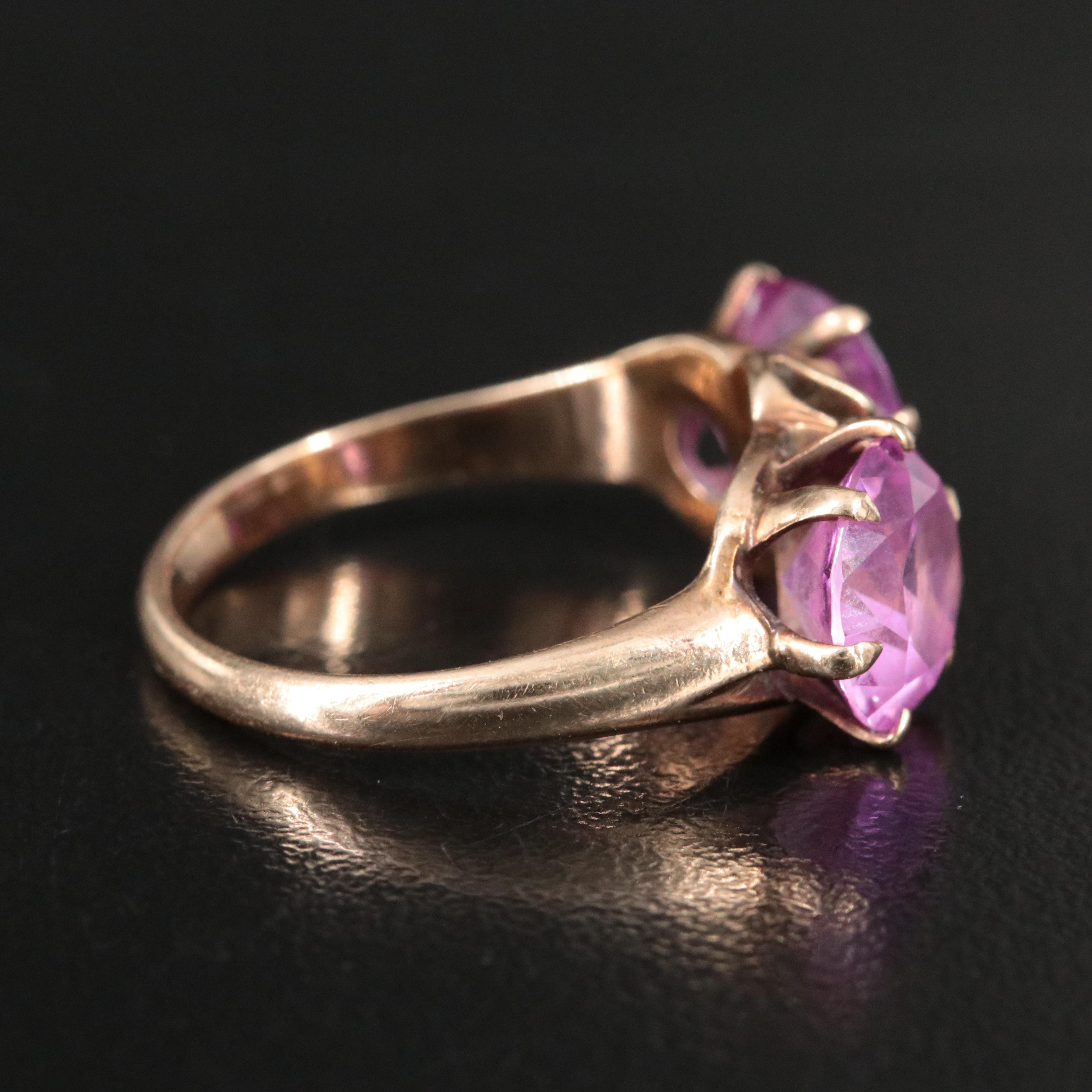 10K Pink Sapphire and Diamond Ring
