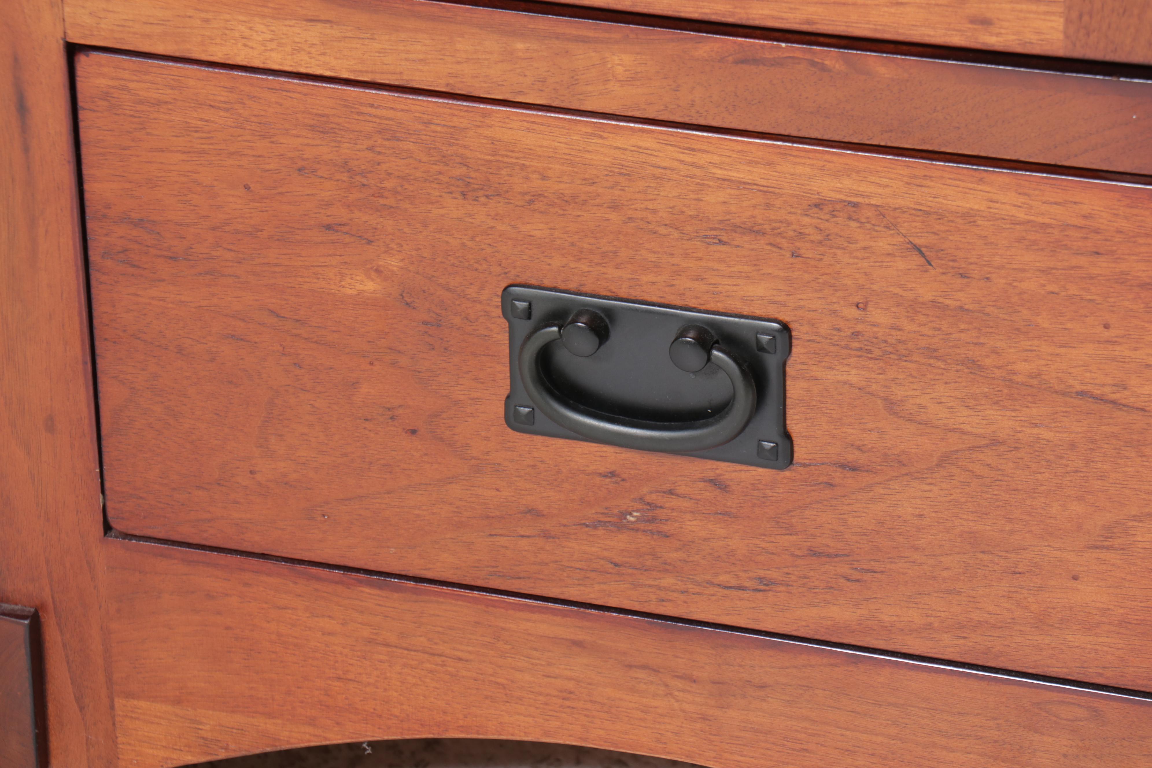 OKI Craftsman Style Cherry Finish Entertainment Cabinet