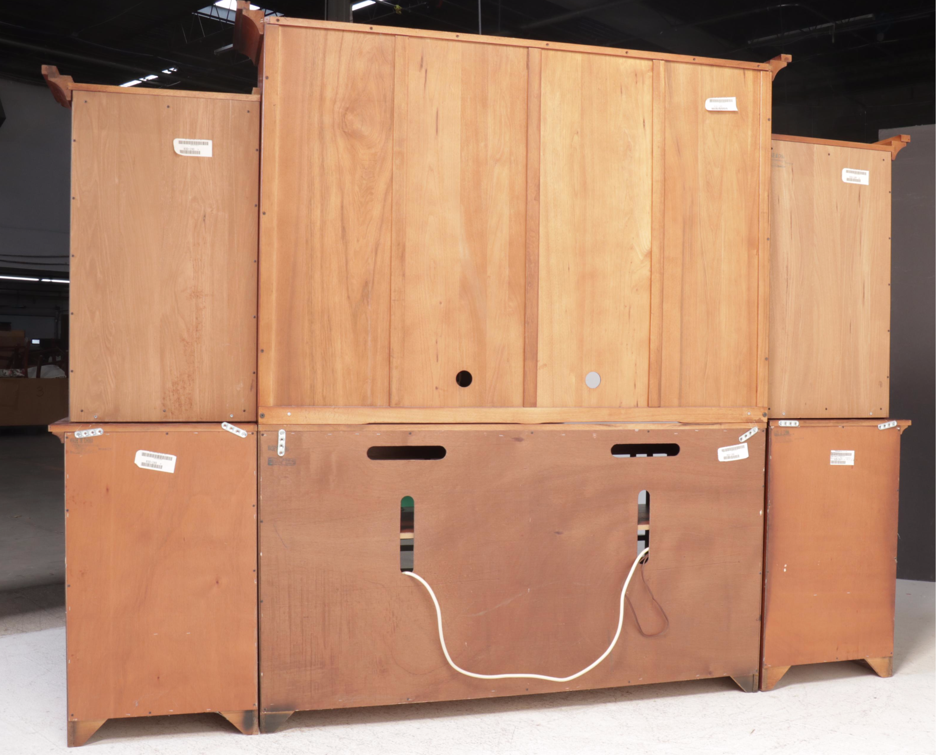 OKI Craftsman Style Cherry Finish Entertainment Cabinet