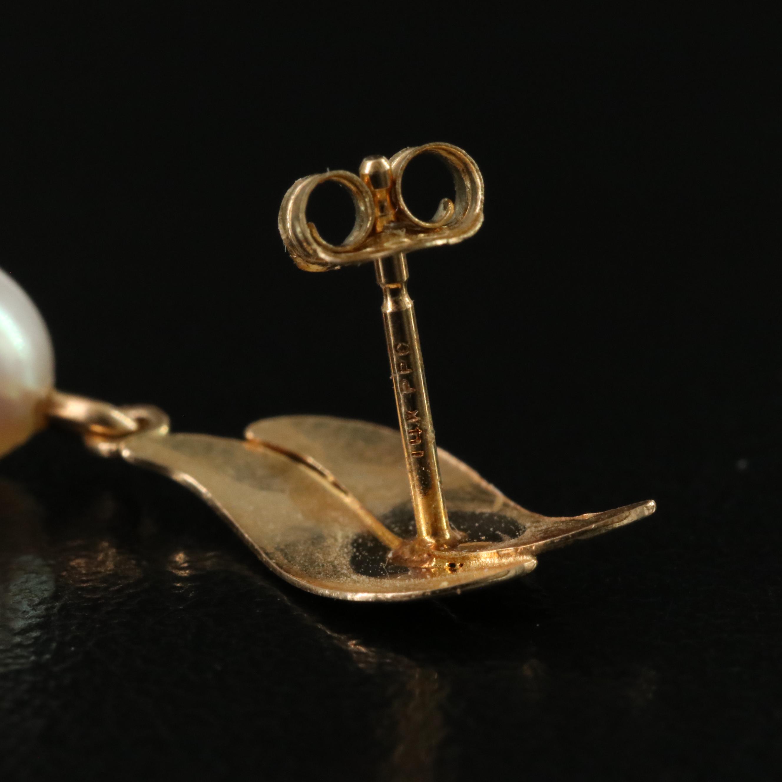 14K Pearl Drop Earrings