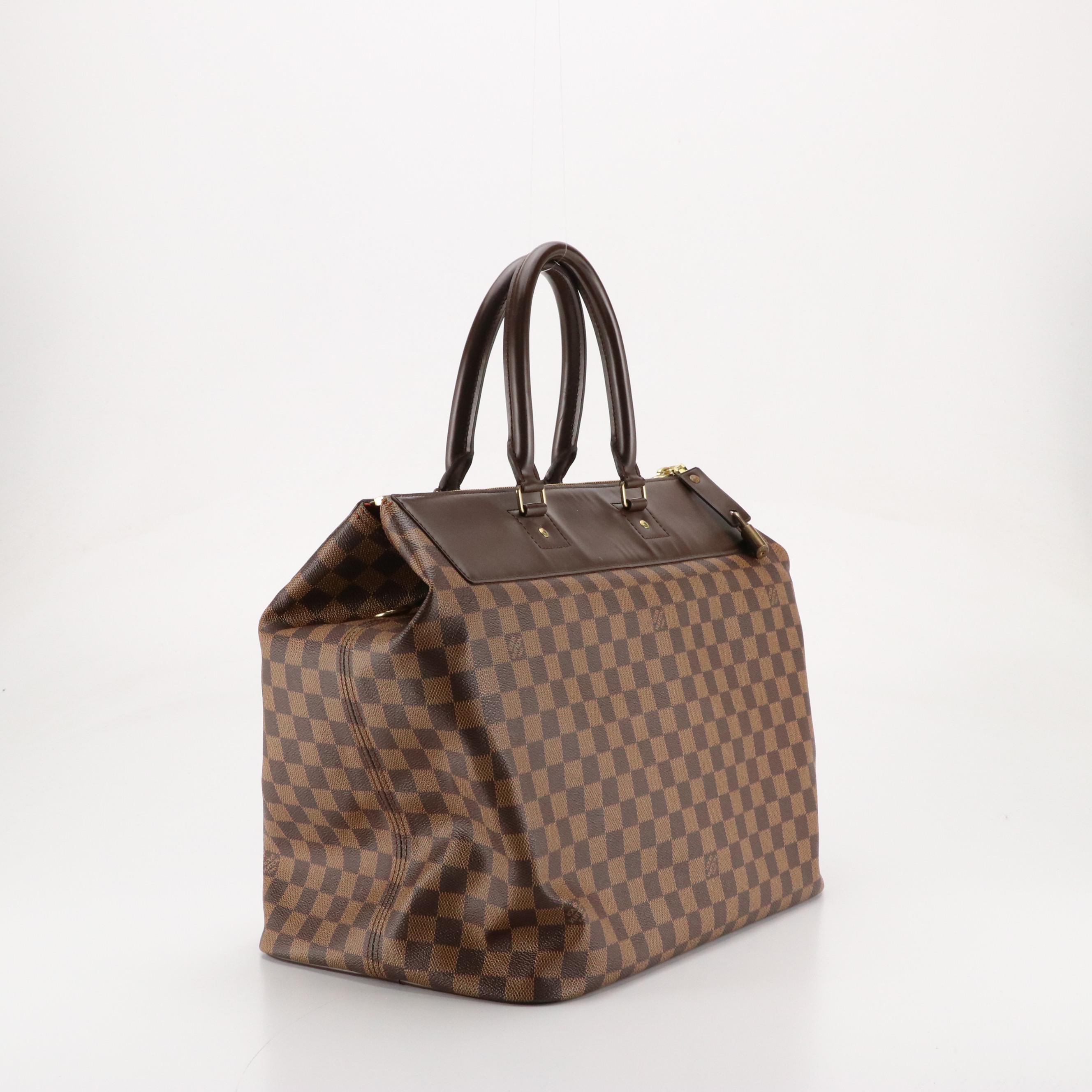 Louis Vuitton Greenwich PM Top Handle Bag in Damier Ebene Canvas and Leather
