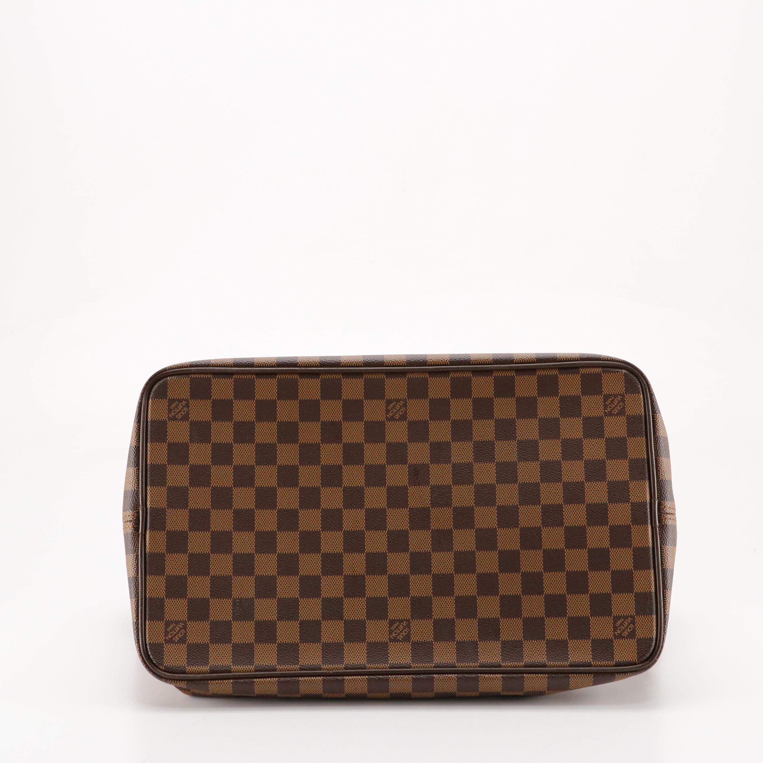 Louis Vuitton Greenwich PM Top Handle Bag in Damier Ebene Canvas and Leather