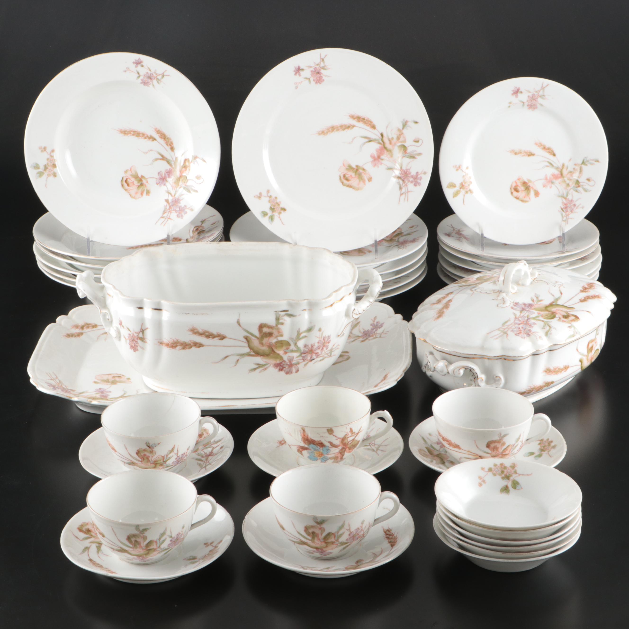 Marx & Gutherz Victorian Austrian Porcelain Dinnerware and Serving Pieces