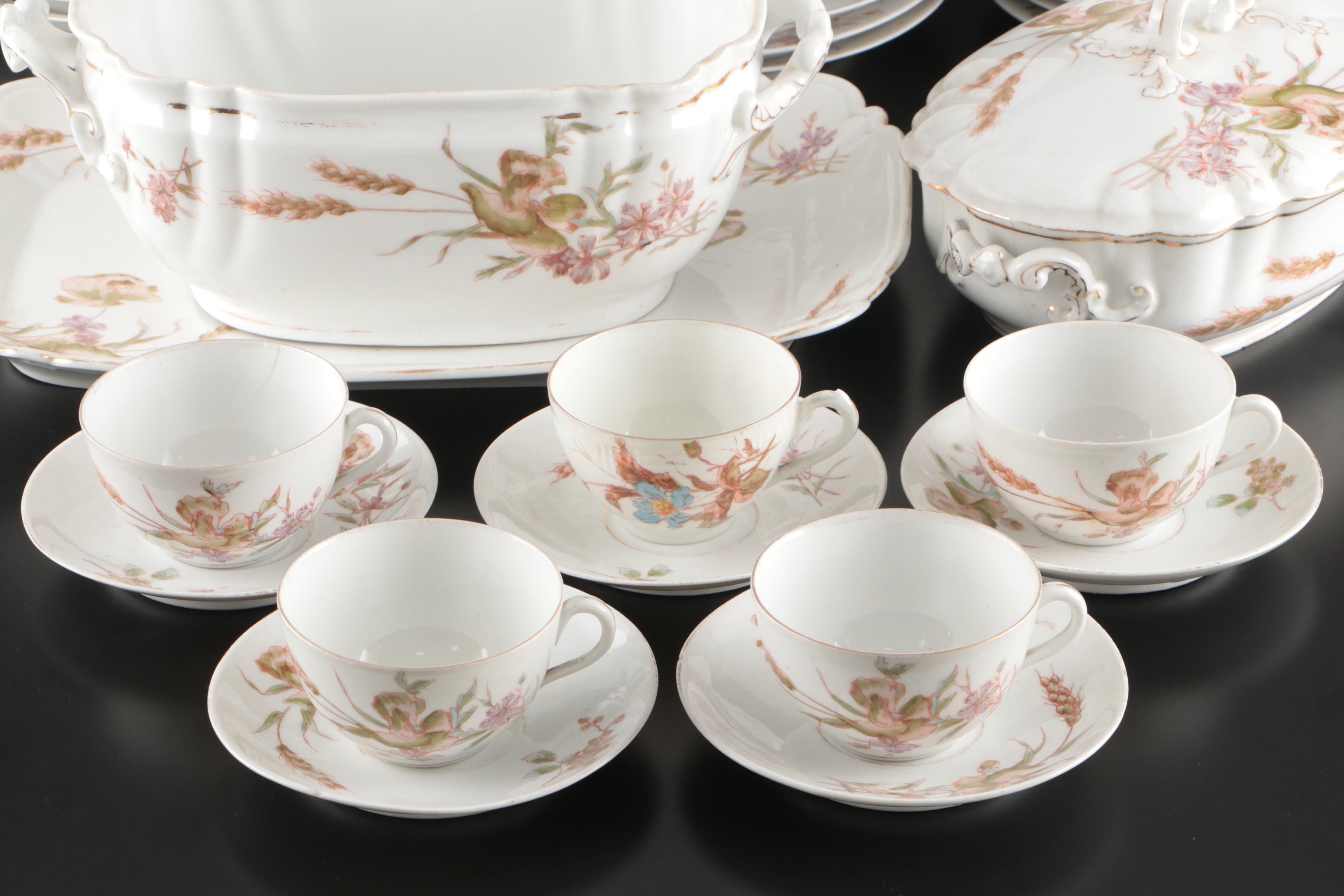 Marx & Gutherz Victorian Austrian Porcelain Dinnerware and Serving Pieces