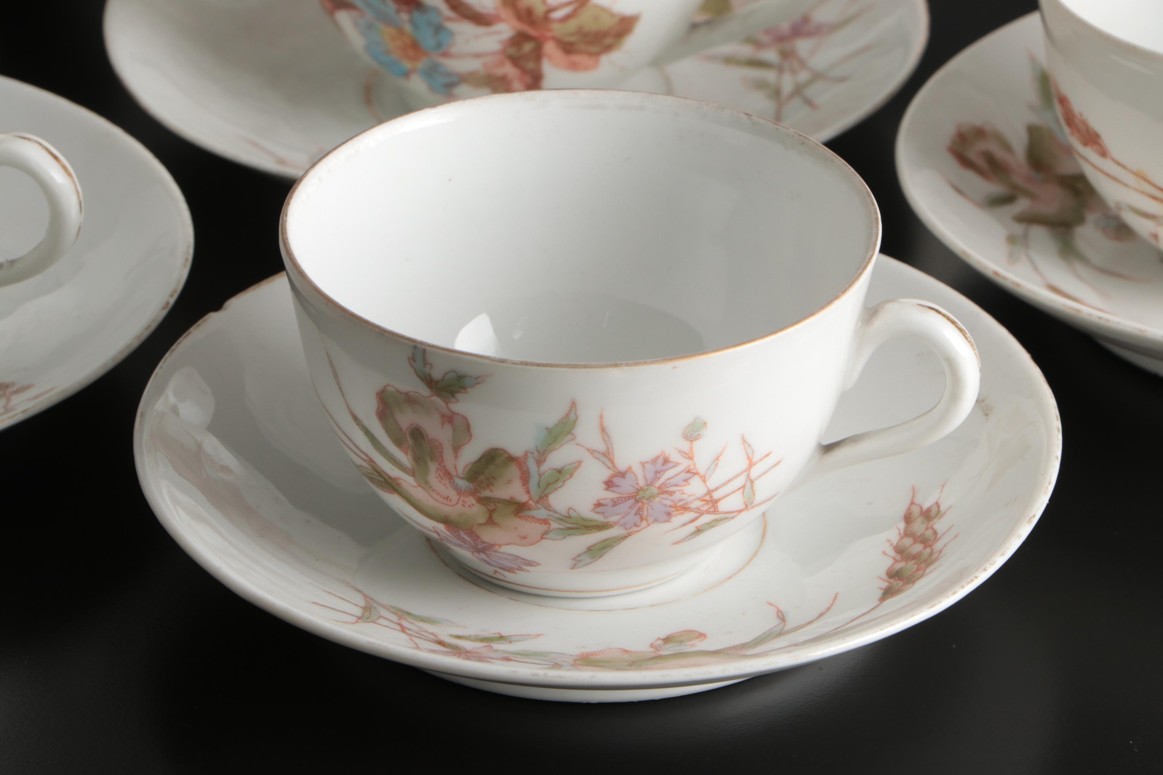 Marx & Gutherz Victorian Austrian Porcelain Dinnerware and Serving Pieces