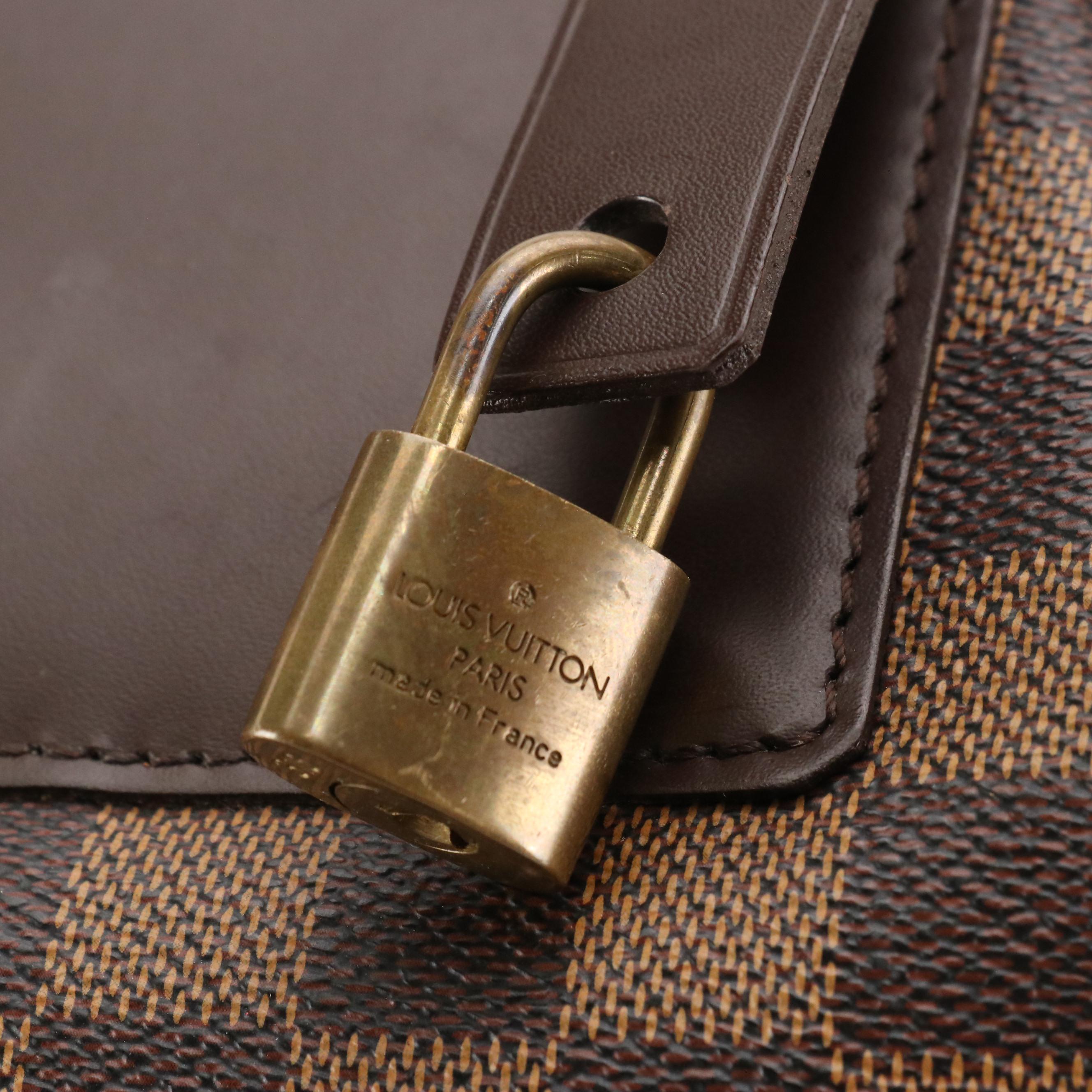 Louis Vuitton Greenwich PM Top Handle Bag in Damier Ebene Canvas and Leather