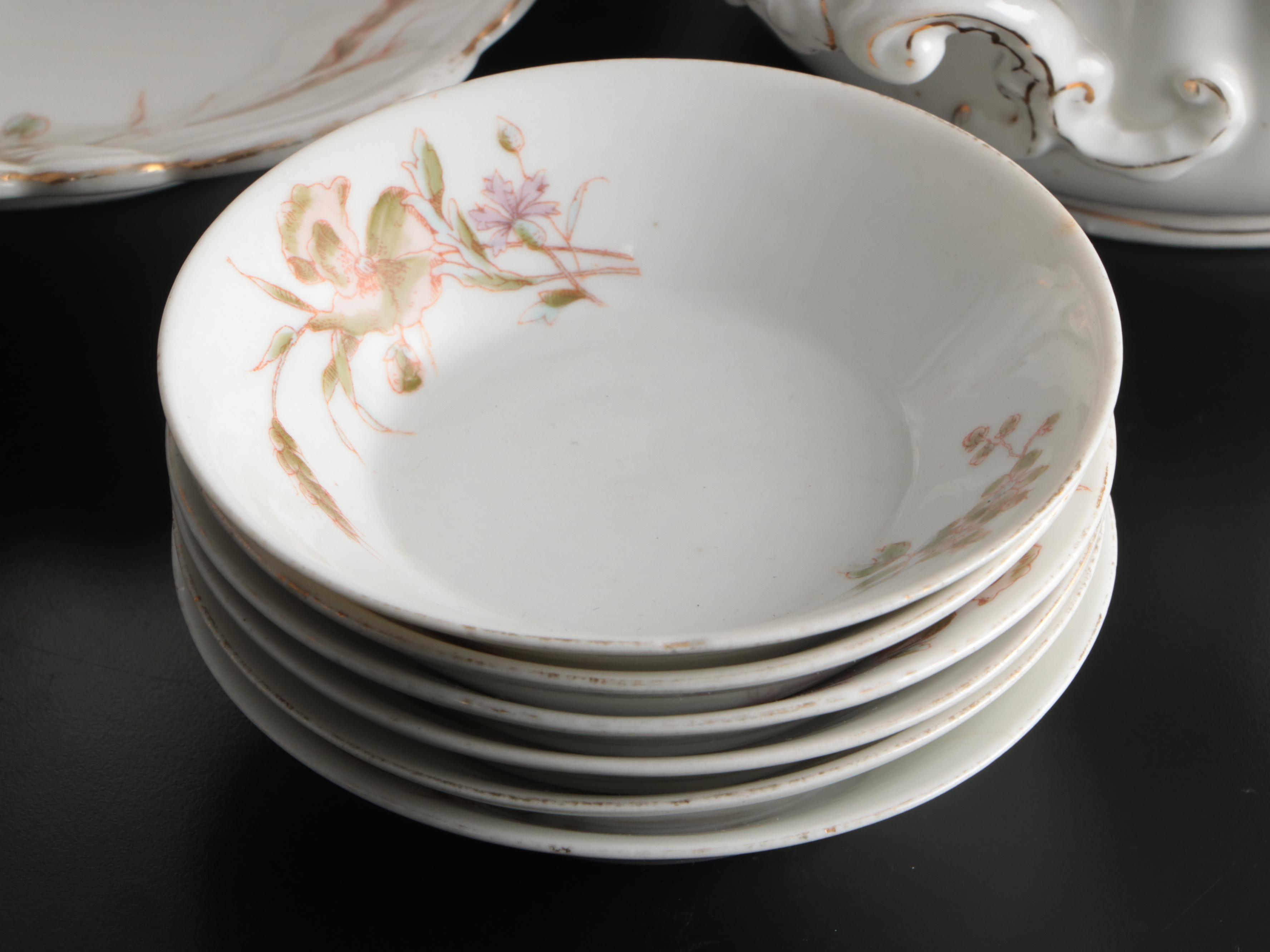 Marx & Gutherz Victorian Austrian Porcelain Dinnerware and Serving Pieces
