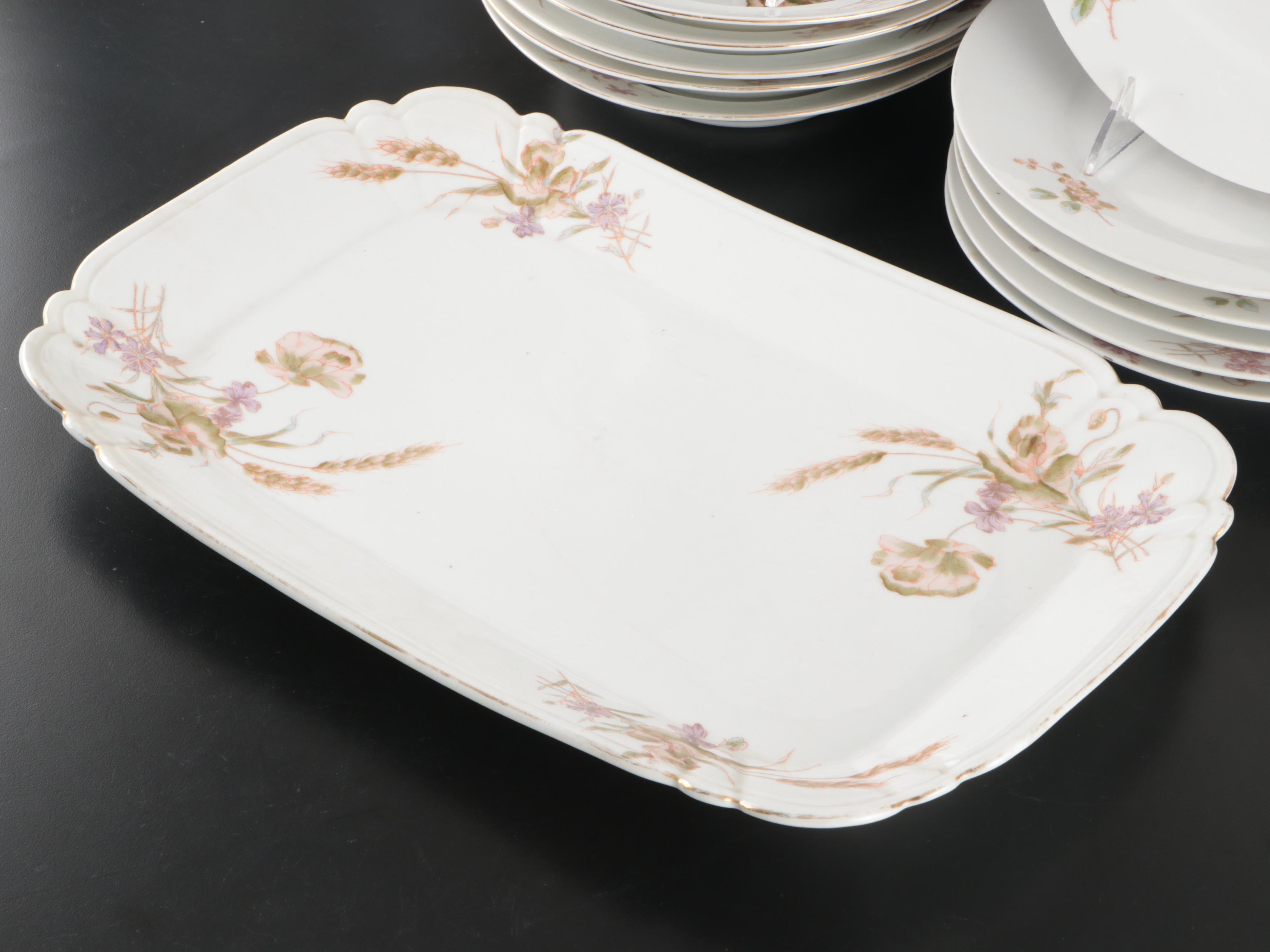 Marx & Gutherz Victorian Austrian Porcelain Dinnerware and Serving Pieces