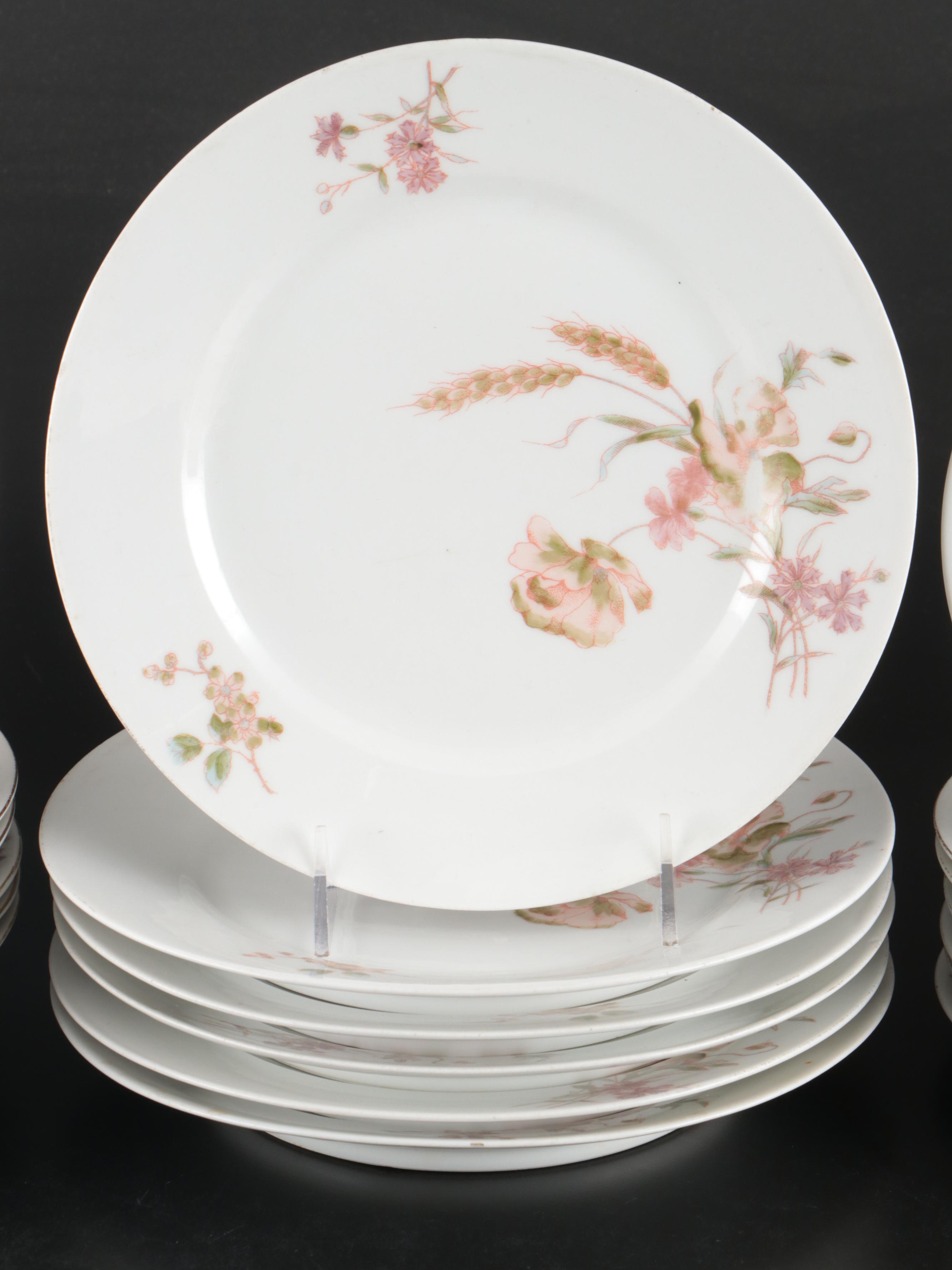 Marx & Gutherz Victorian Austrian Porcelain Dinnerware and Serving Pieces