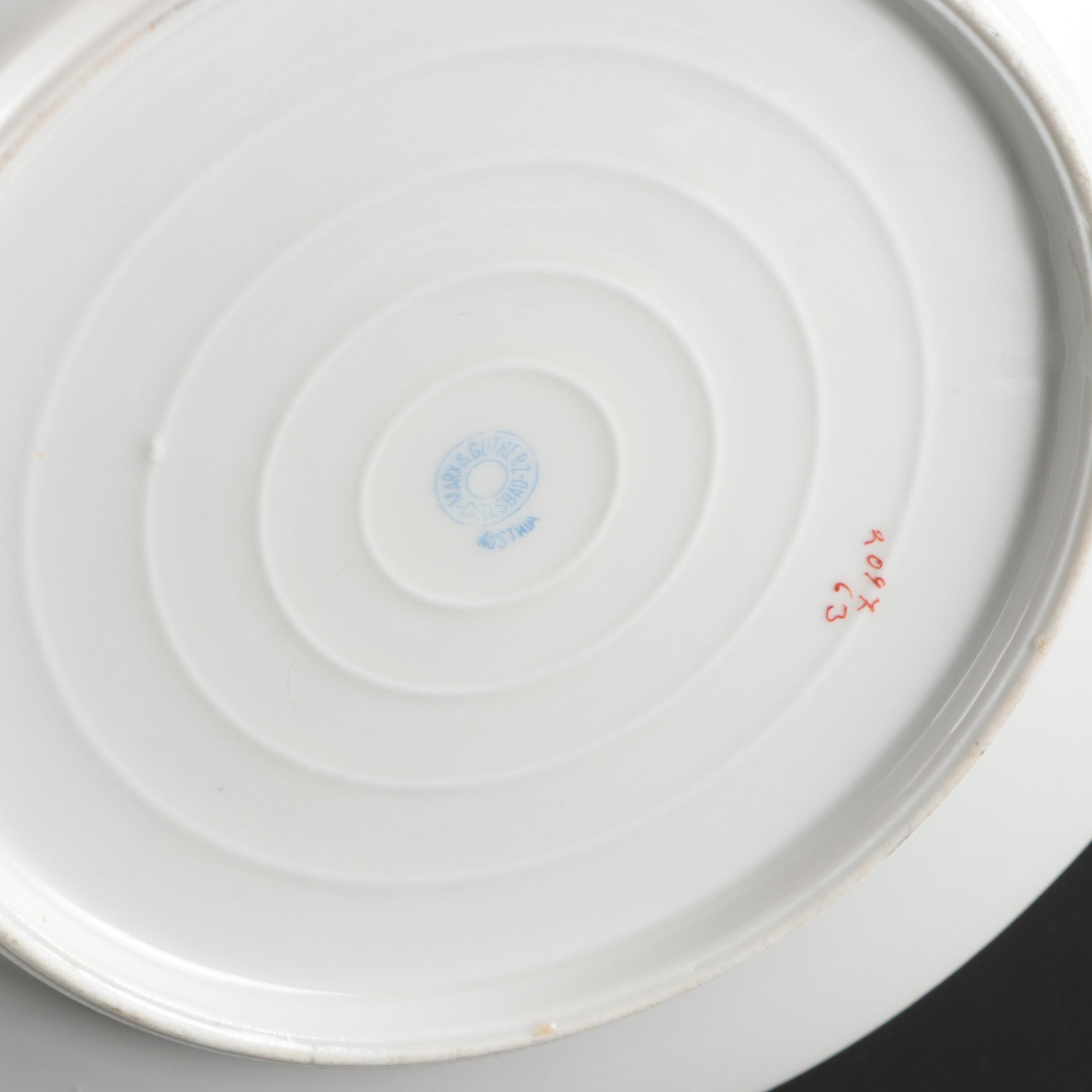 Marx & Gutherz Victorian Austrian Porcelain Dinnerware and Serving Pieces