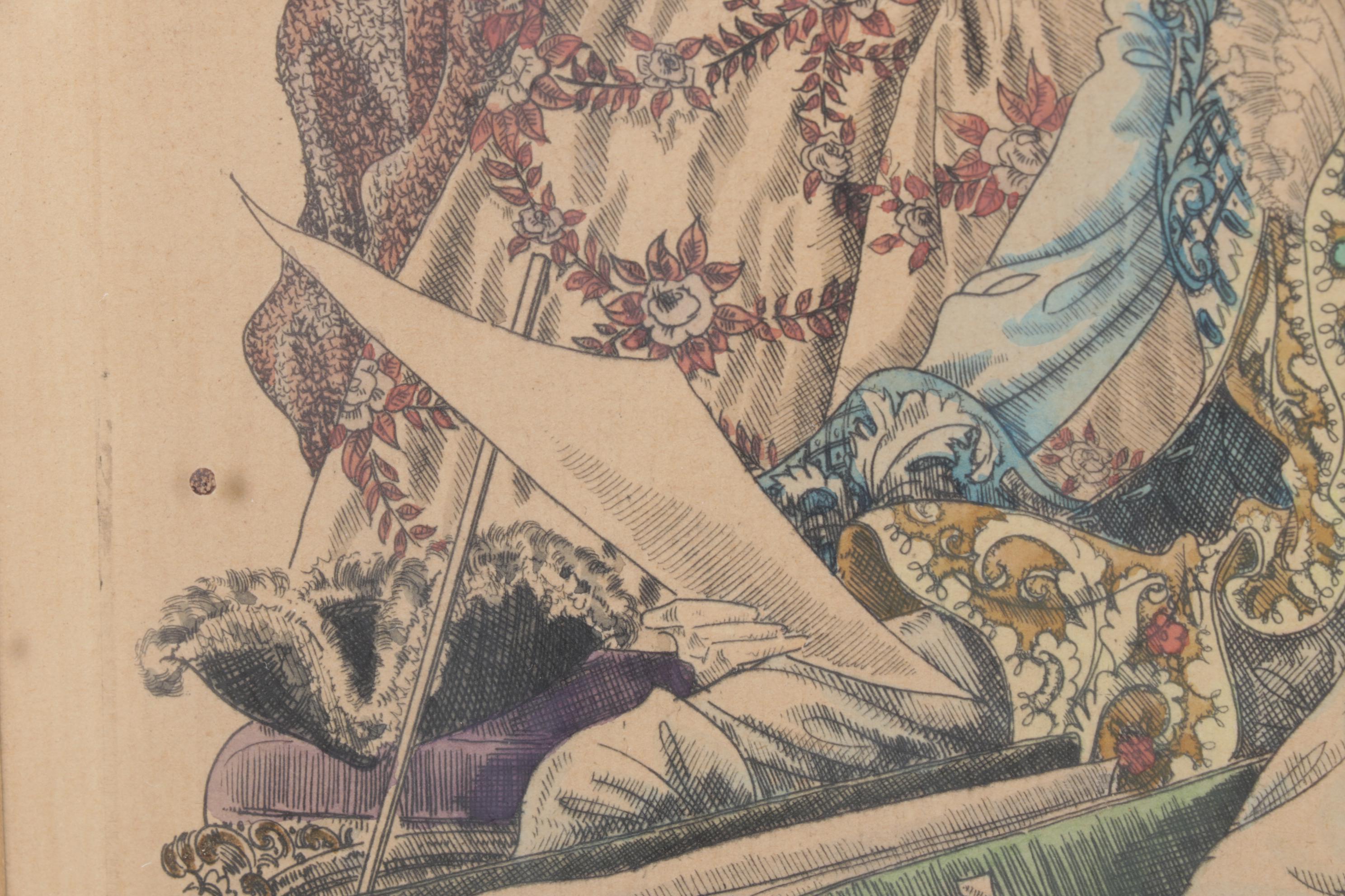 Hand-Colored Etching after Kurt Hilscher "Der Kunstfreund", Early to Mid-20th C.