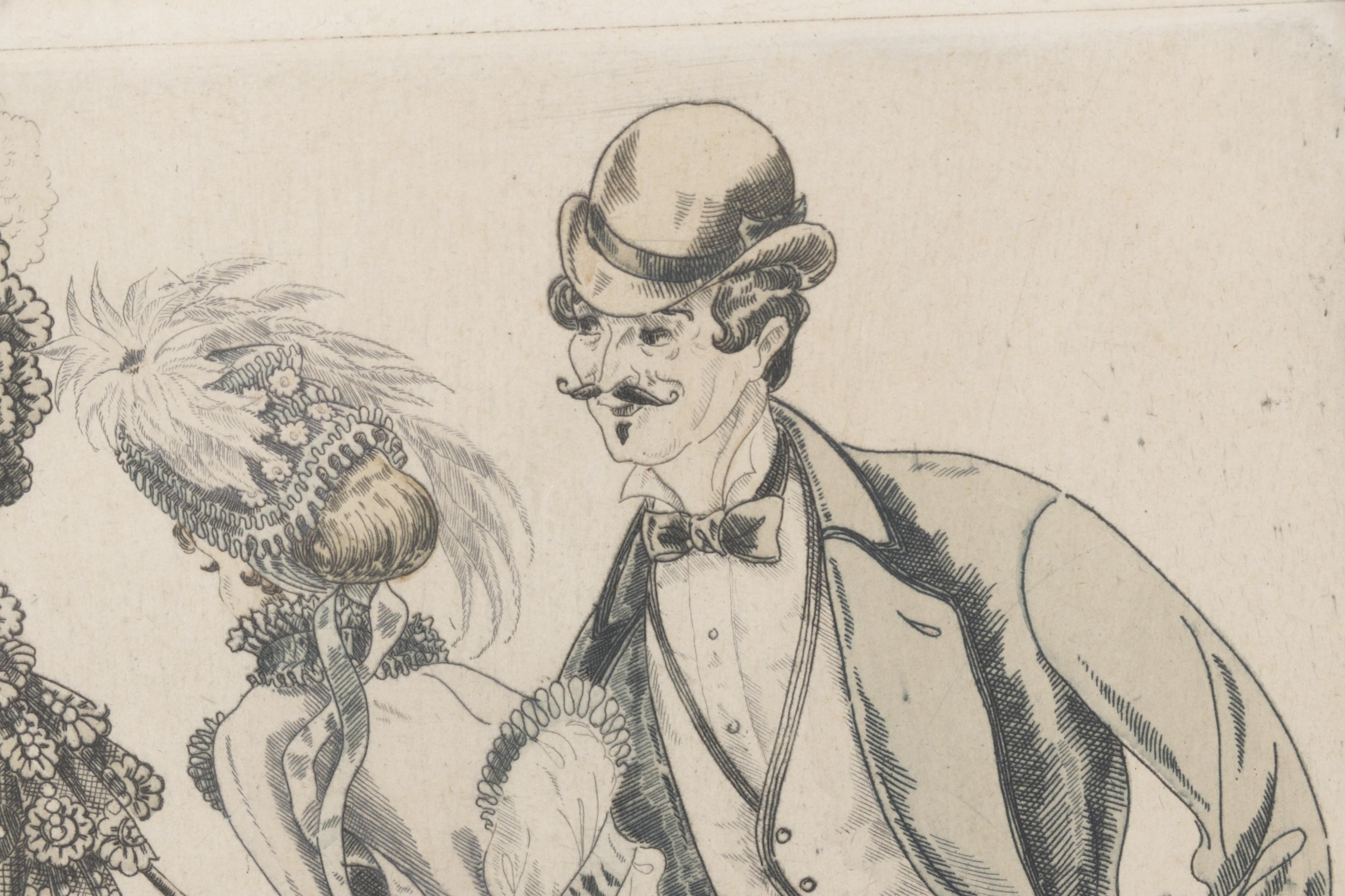 Hand-Colored Etching after Kurt Hilscher "Promenade Walker"