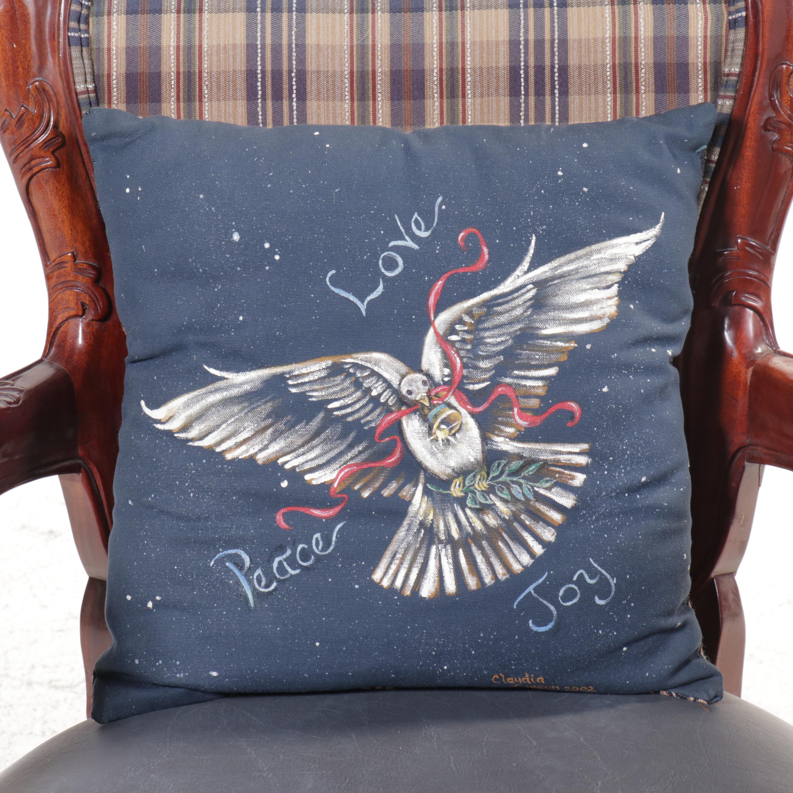 Pair of American Empire Revival Carved Eagle Mahogany Armchairs