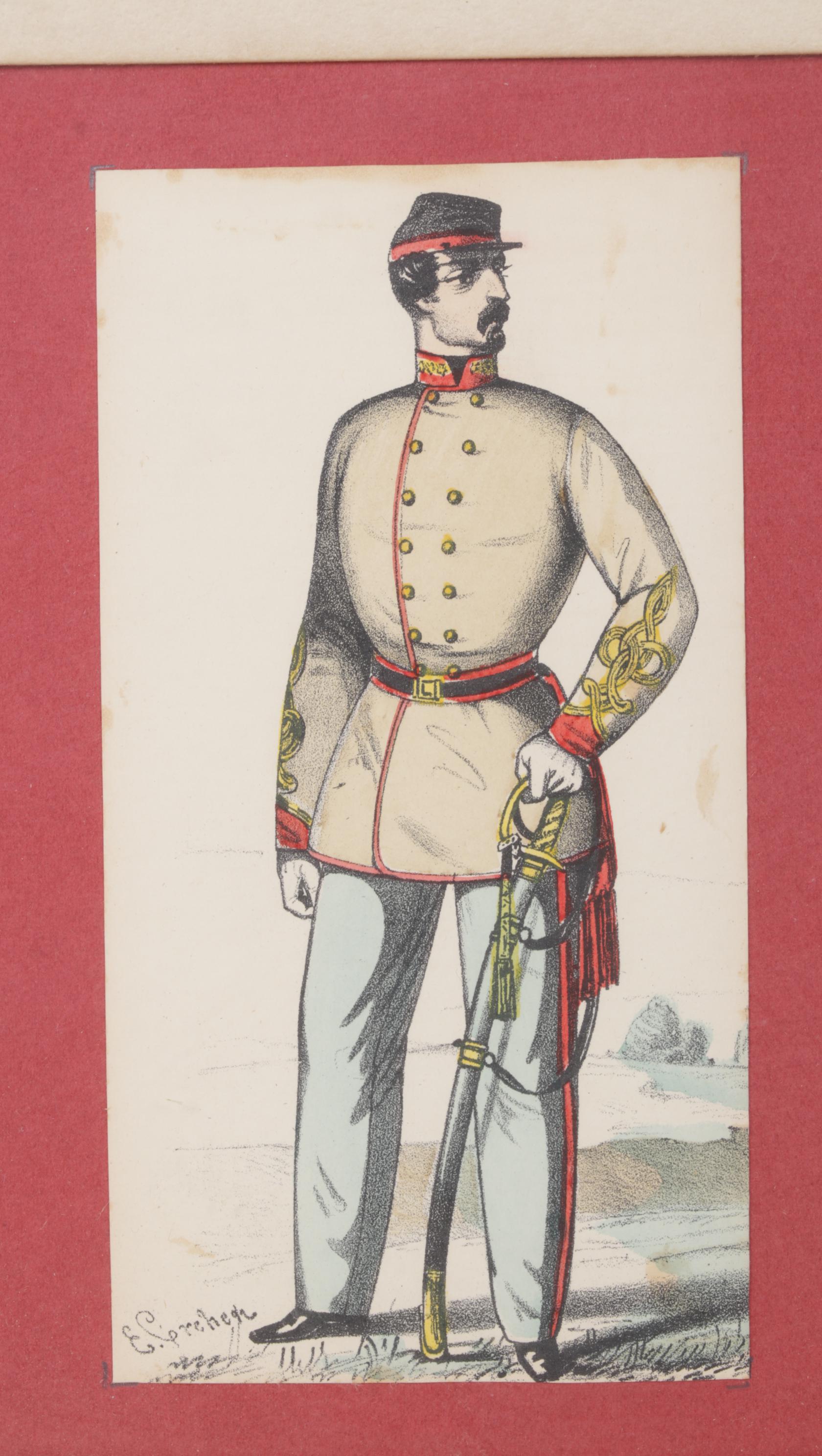 Ernest Crehen Print Series of Confederate Soldier Uniforms
